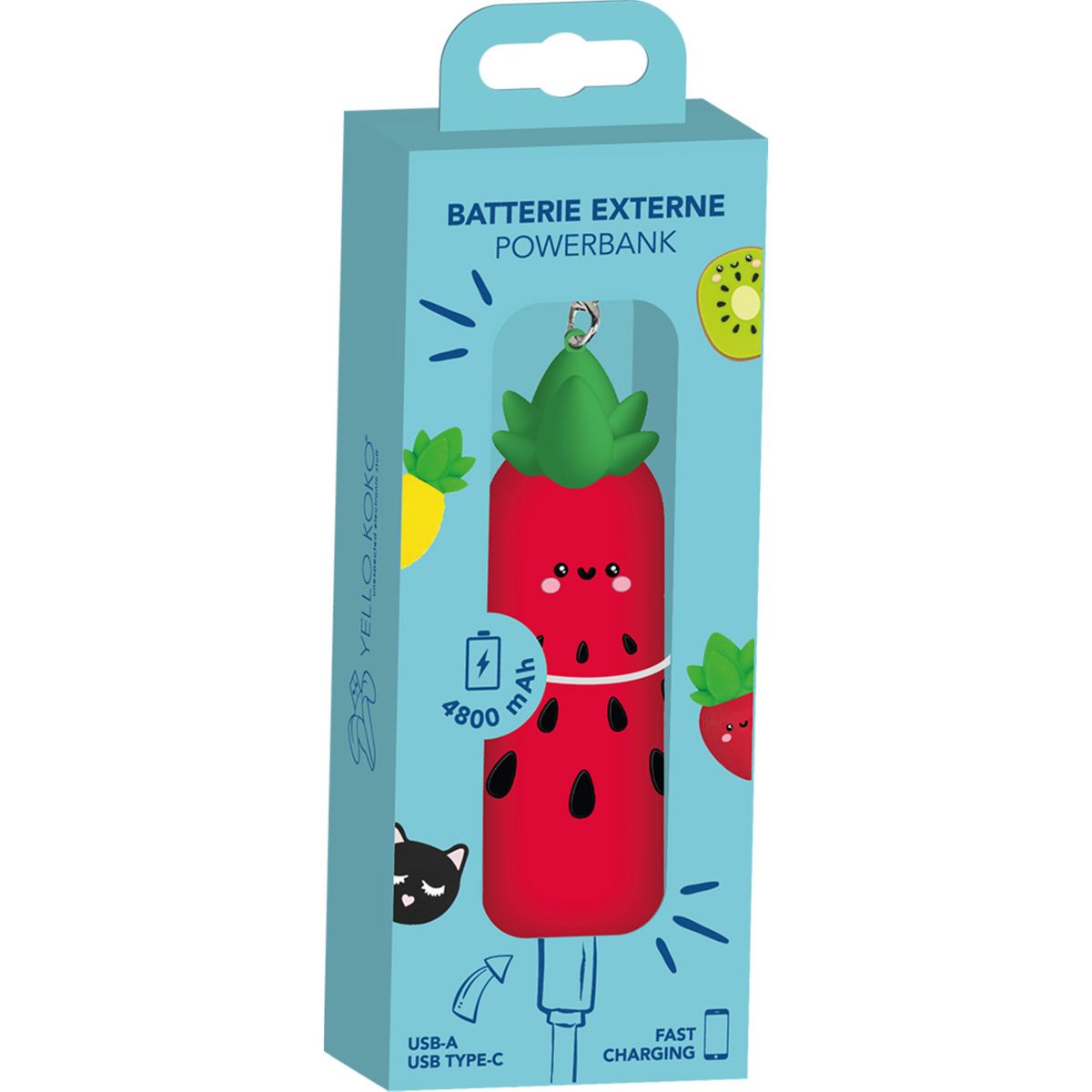 YELLO KOKO Batterie de secours 4800mAh - Fraise rouge