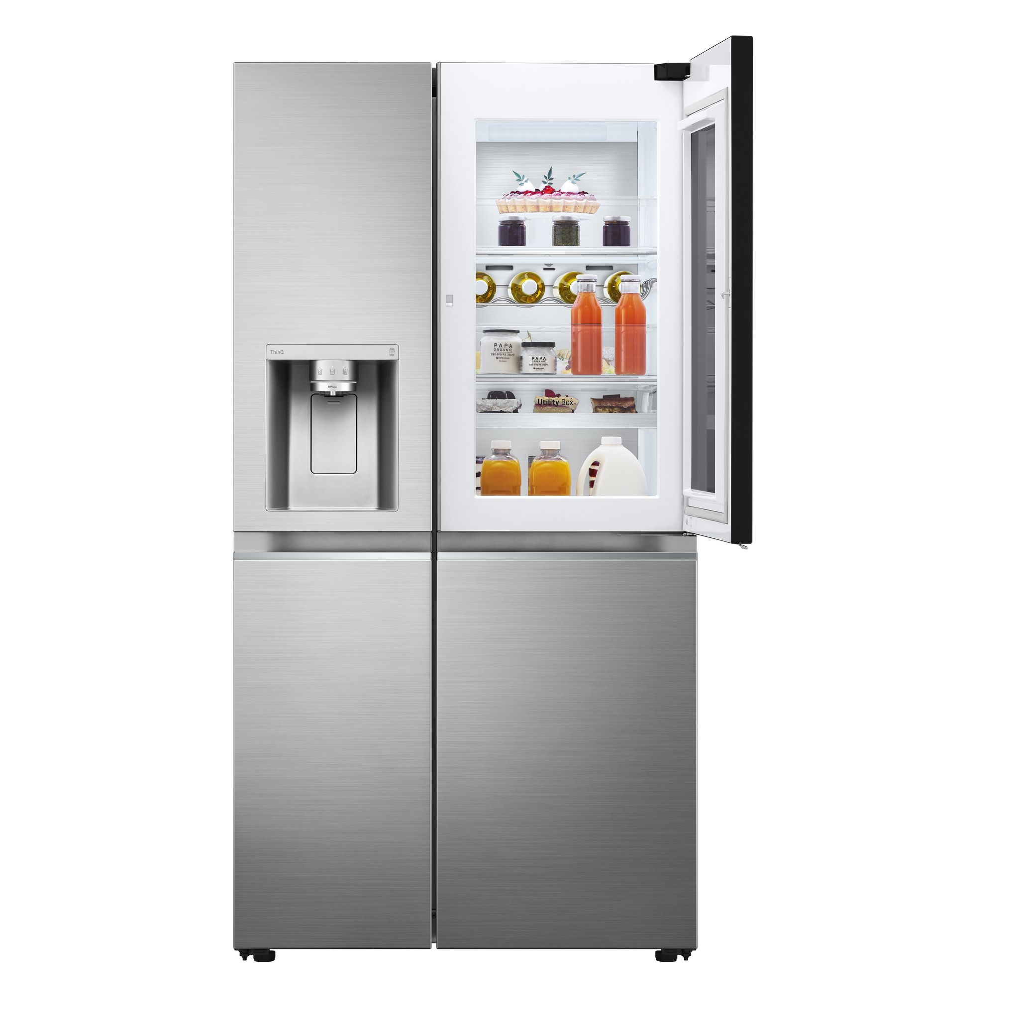 Voir la diapositive 4 : LG Réfrigérateur américain GSXV90PZAE, 635 L, Froid ventilé No Frost, E