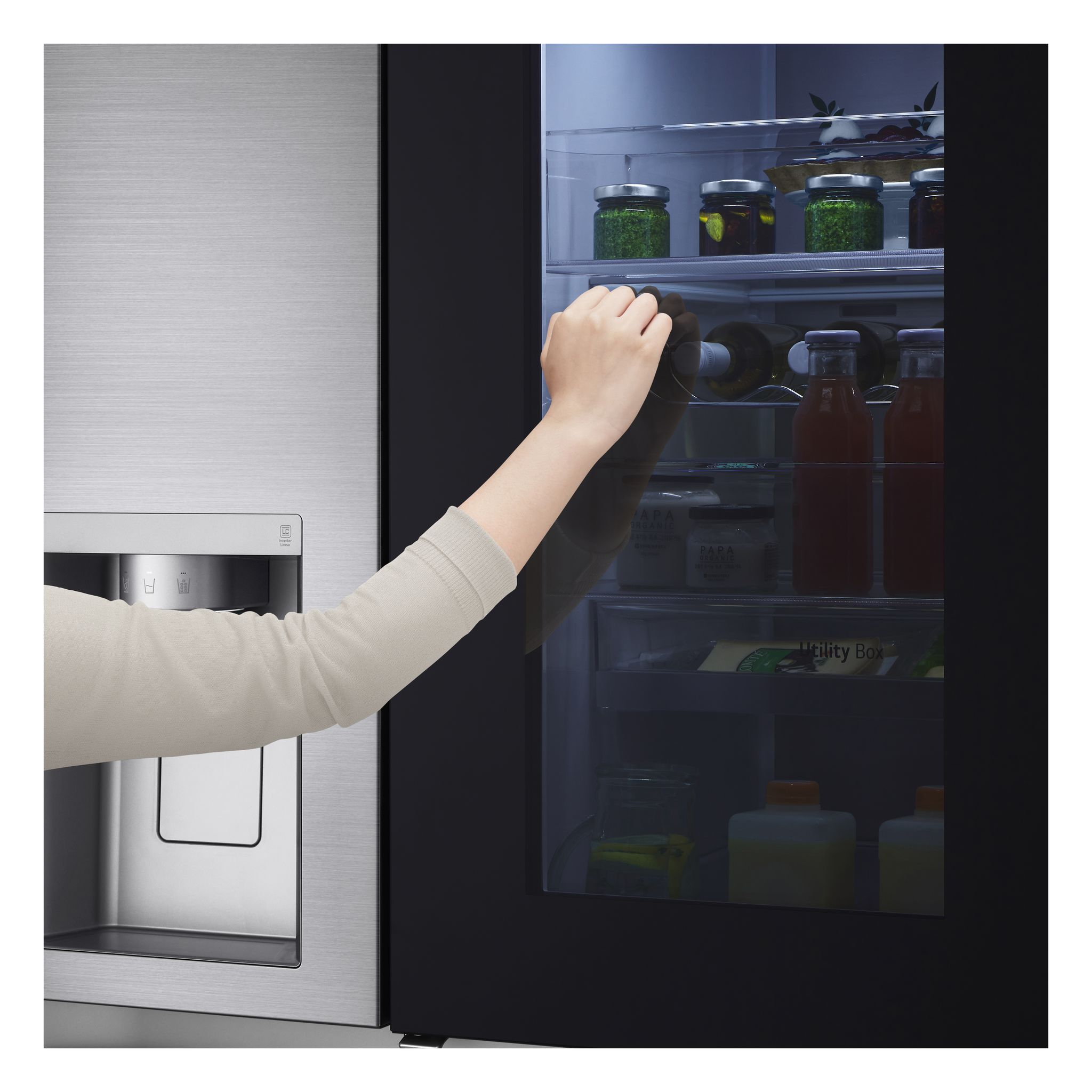 Voir la diapositive 10 : LG Réfrigérateur américain GSXV90PZAE, 635 L, Froid ventilé No Frost, E