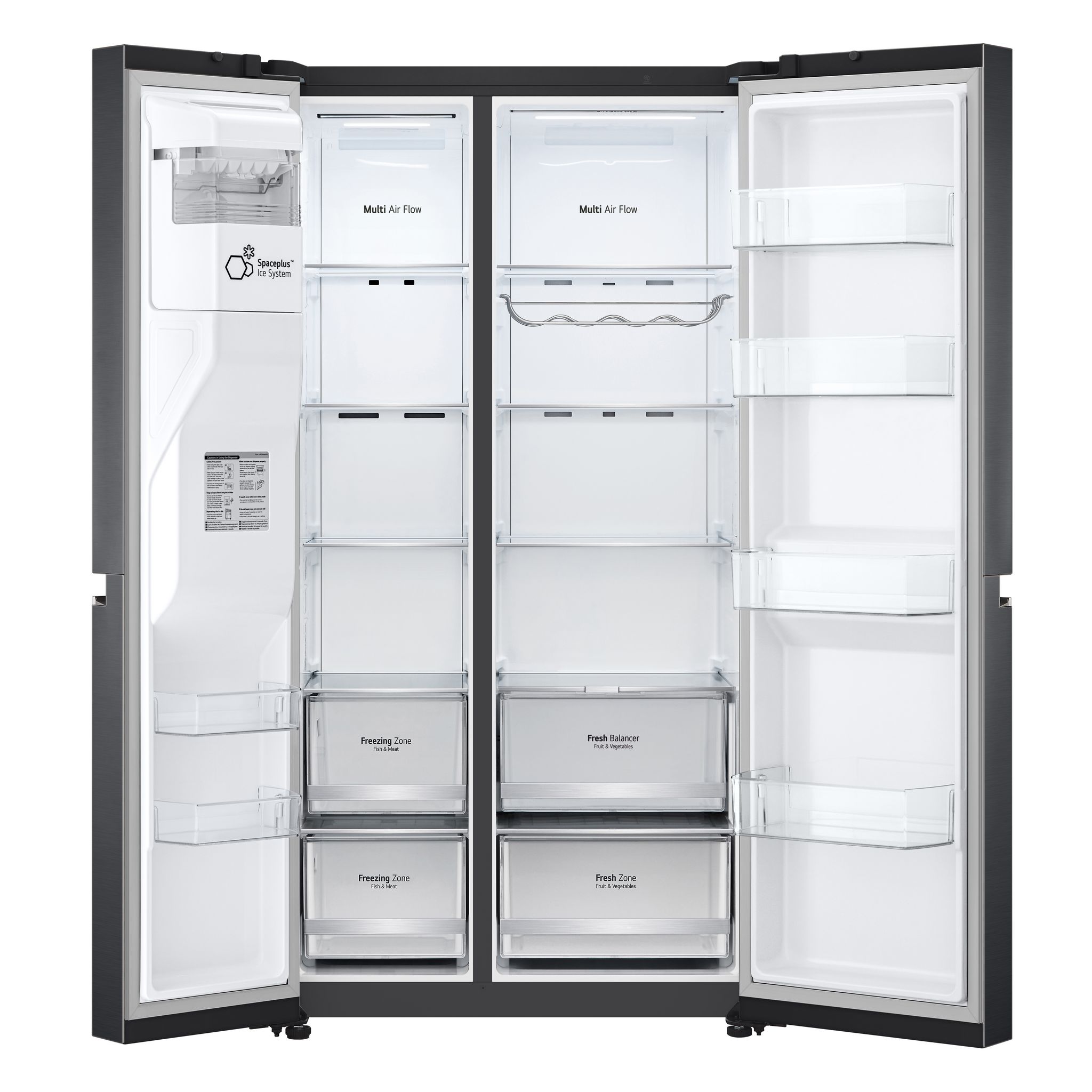 Voir la diapositive 3 : LG Réfrigérateur américain GSLV80MCLF, 635 L, Froid ventilé No Frost, F