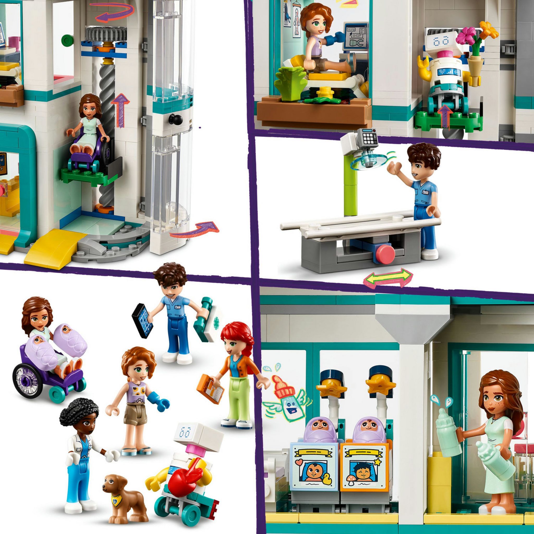 Voir la diapositive 5 : LEGO Friends 42621 L'Hôpital de Heartlake City, Jouet avec Hélicoptère et Figurines incluant Autumn et un Chien