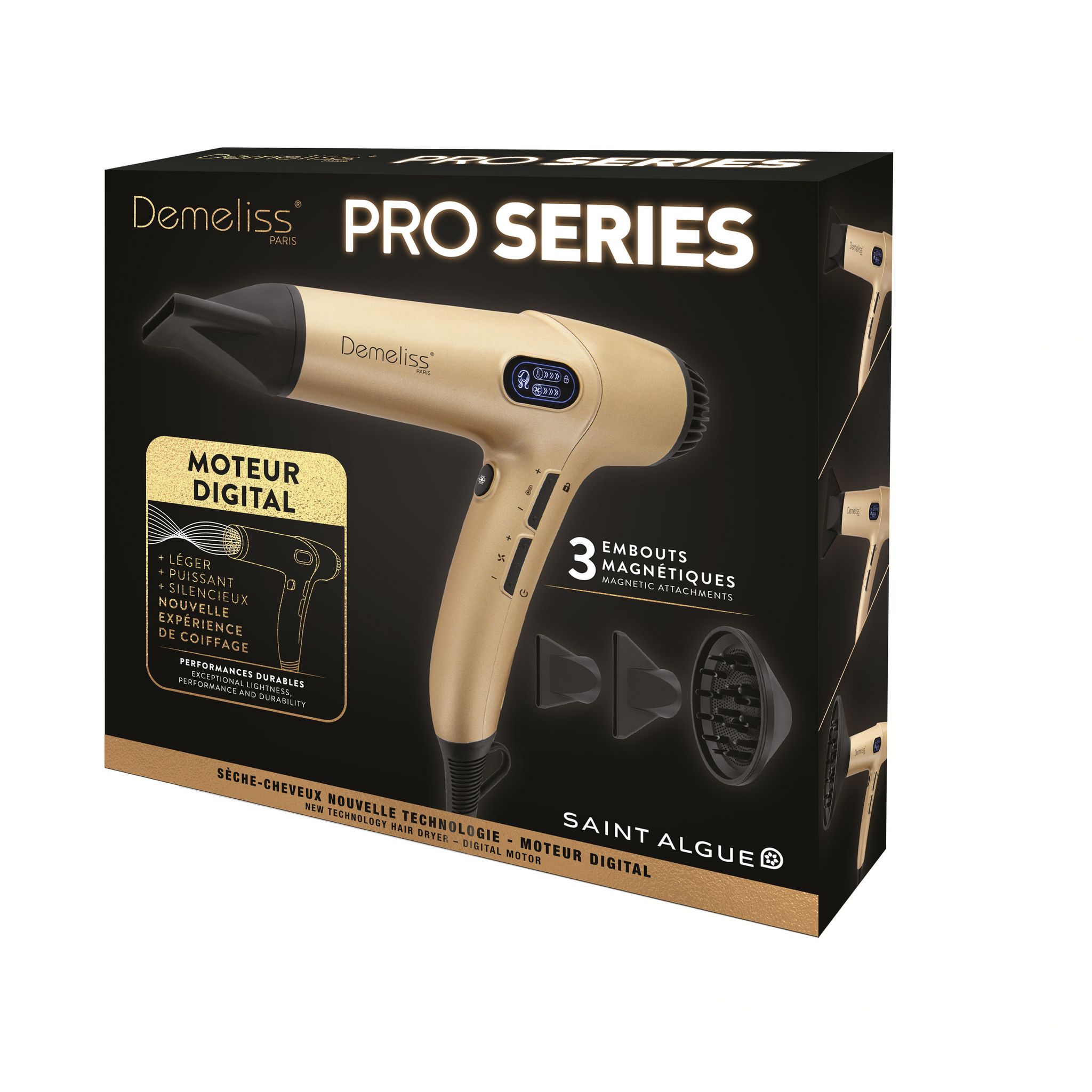 Voir la diapositive 3 : SAINT ALGUE Sèche cheveux 20034 - Champagne doré