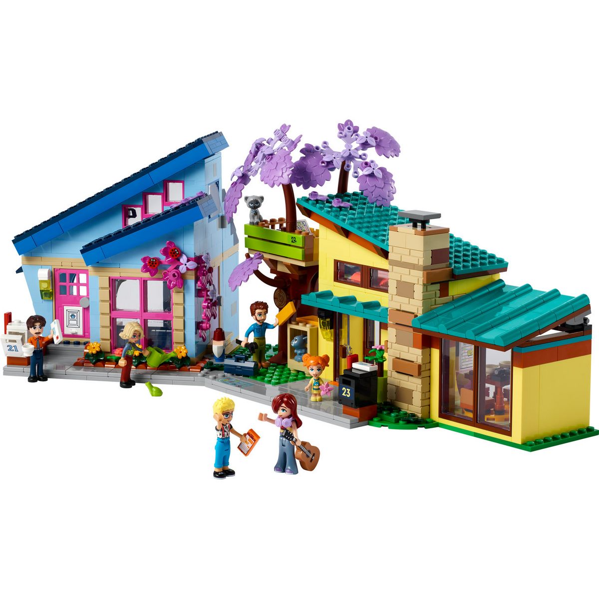 LEGO Friends 42620 Les Maisons Familiales d'Olly et de Paisley, Jouet de Poupée avec Figurines et Accessoires