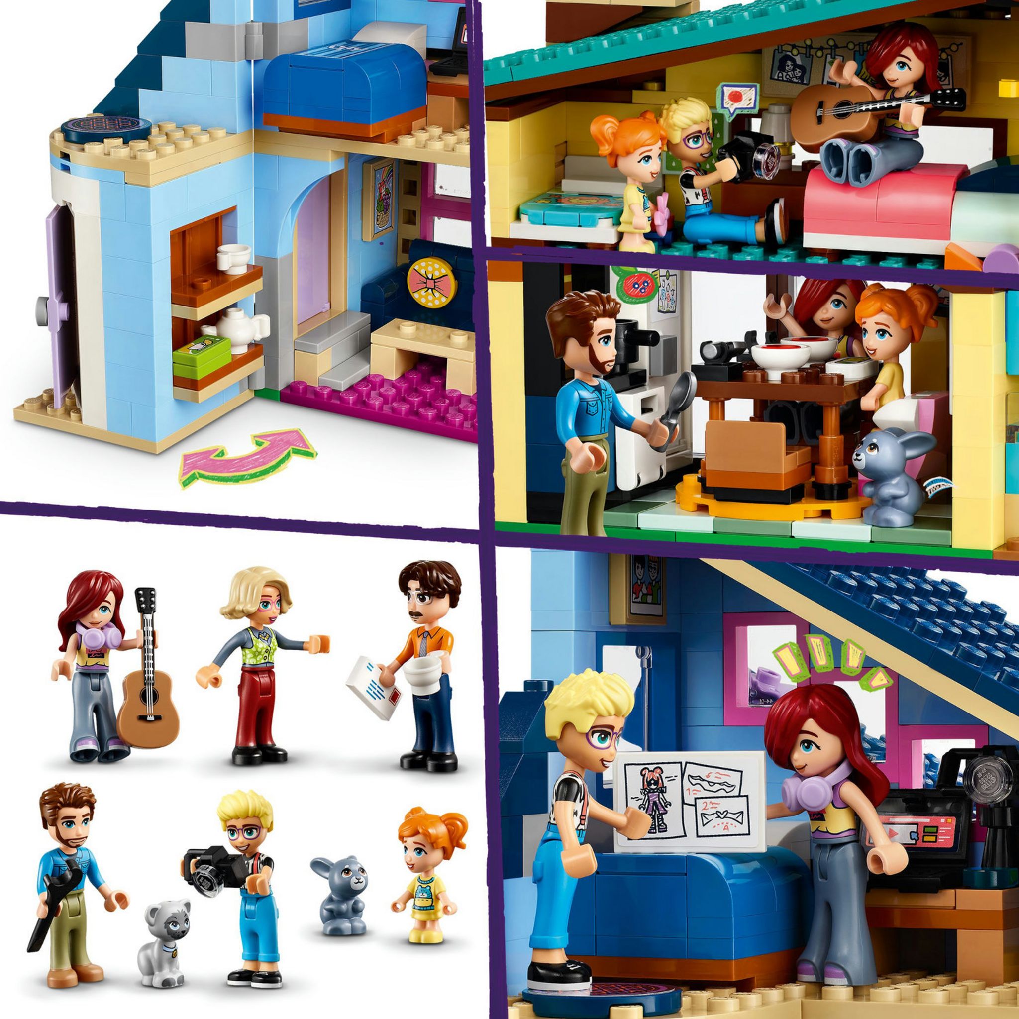 Voir la diapositive 5 : LEGO Friends 42620 Les Maisons Familiales d'Olly et de Paisley, Jouet de Poupée avec Figurines et Accessoires
