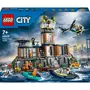 LEGO City 60419 La Prison de la Police en Haute Mer, Jouet avec Hélicoptère et Bateau, 7 Minifigurines et Figurine de Chien