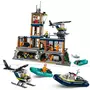 LEGO City 60419 La Prison de la Police en Haute Mer, Jouet avec Hélicoptère et Bateau, 7 Minifigurines et Figurine de Chien