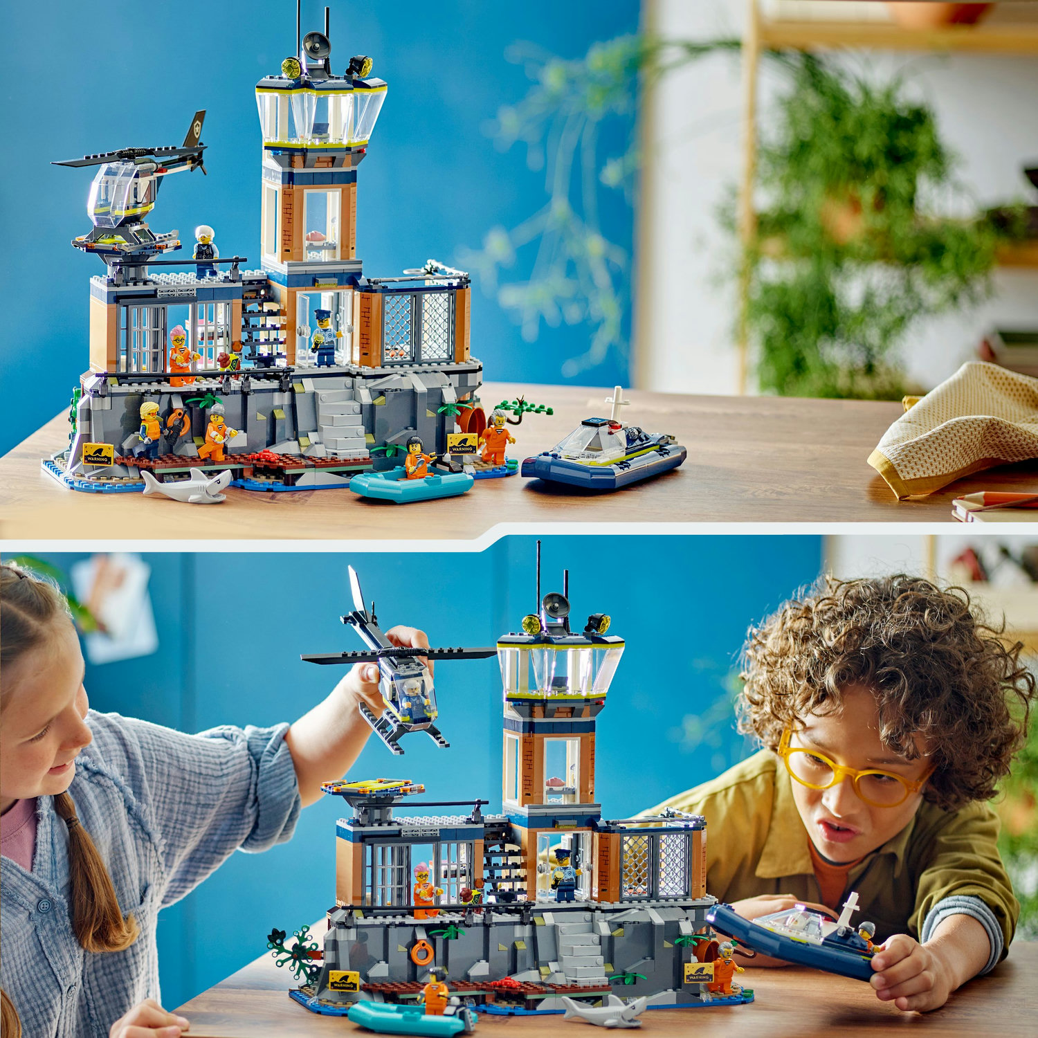 Voir la diapositive 6 : LEGO LEGO 60419 City La Prison de la Police en Haute Mer, Jouet avec Hélicoptère et Bateau