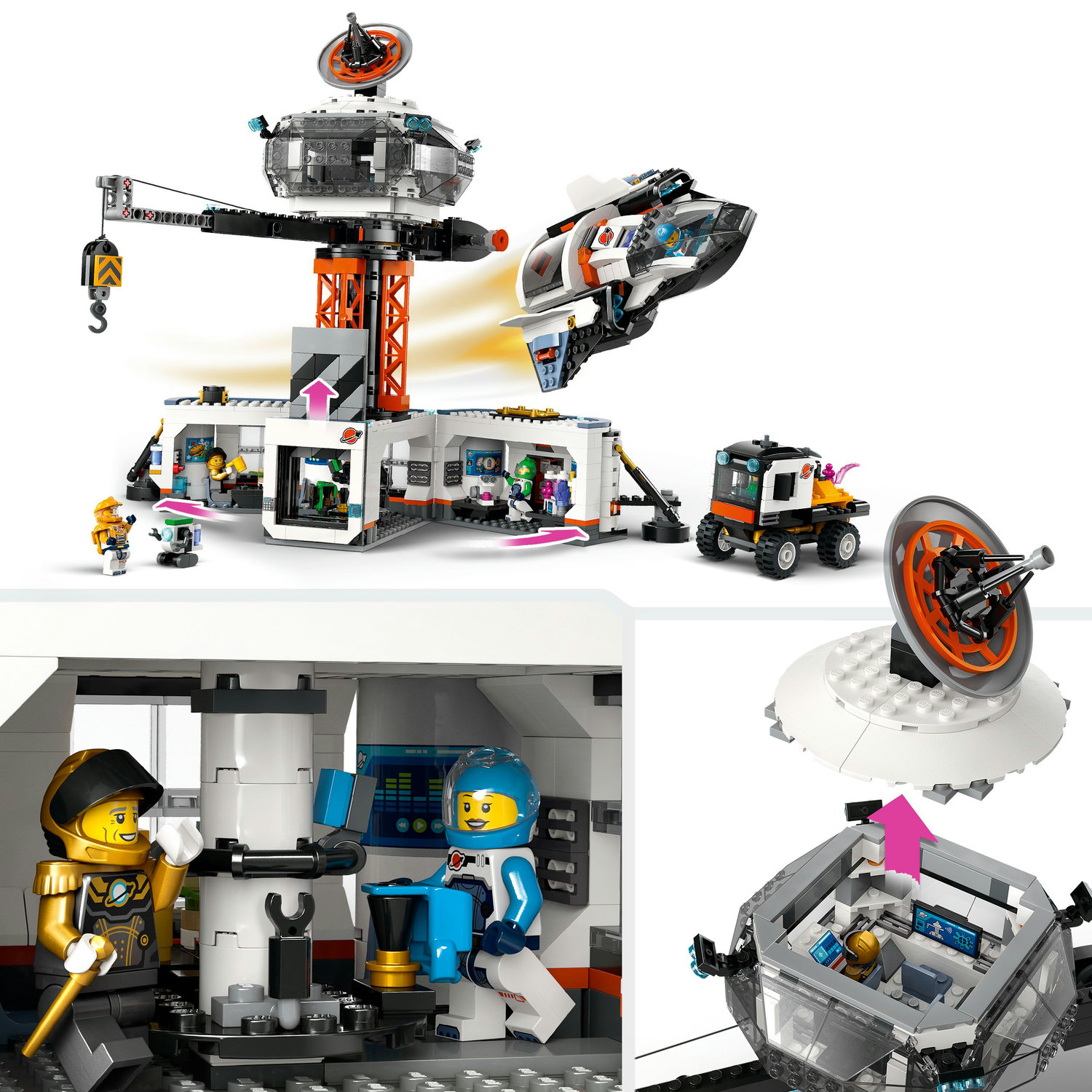 Voir la diapositive 4 : LEGO City 60438 La Station Spatiale et la Base de Lancement de Fusées, Jouet sur L'Espace, avec Robot et 6 Minifigurines