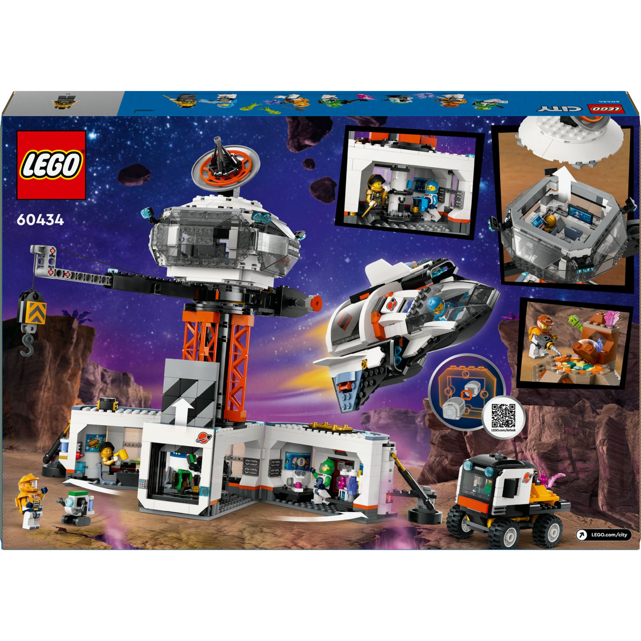 Voir la diapositive 7 : LEGO City 60438 La Station Spatiale et la Base de Lancement de Fusées, Jouet sur L'Espace, avec Robot et 6 Minifigurines