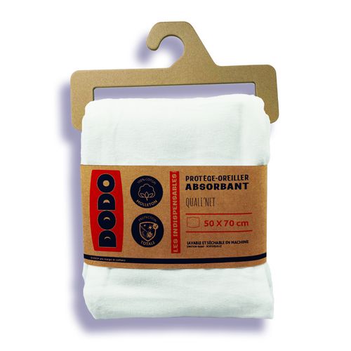 Protège oreiller absorbant en coton 160g/m² blanc 50 x 70 cm