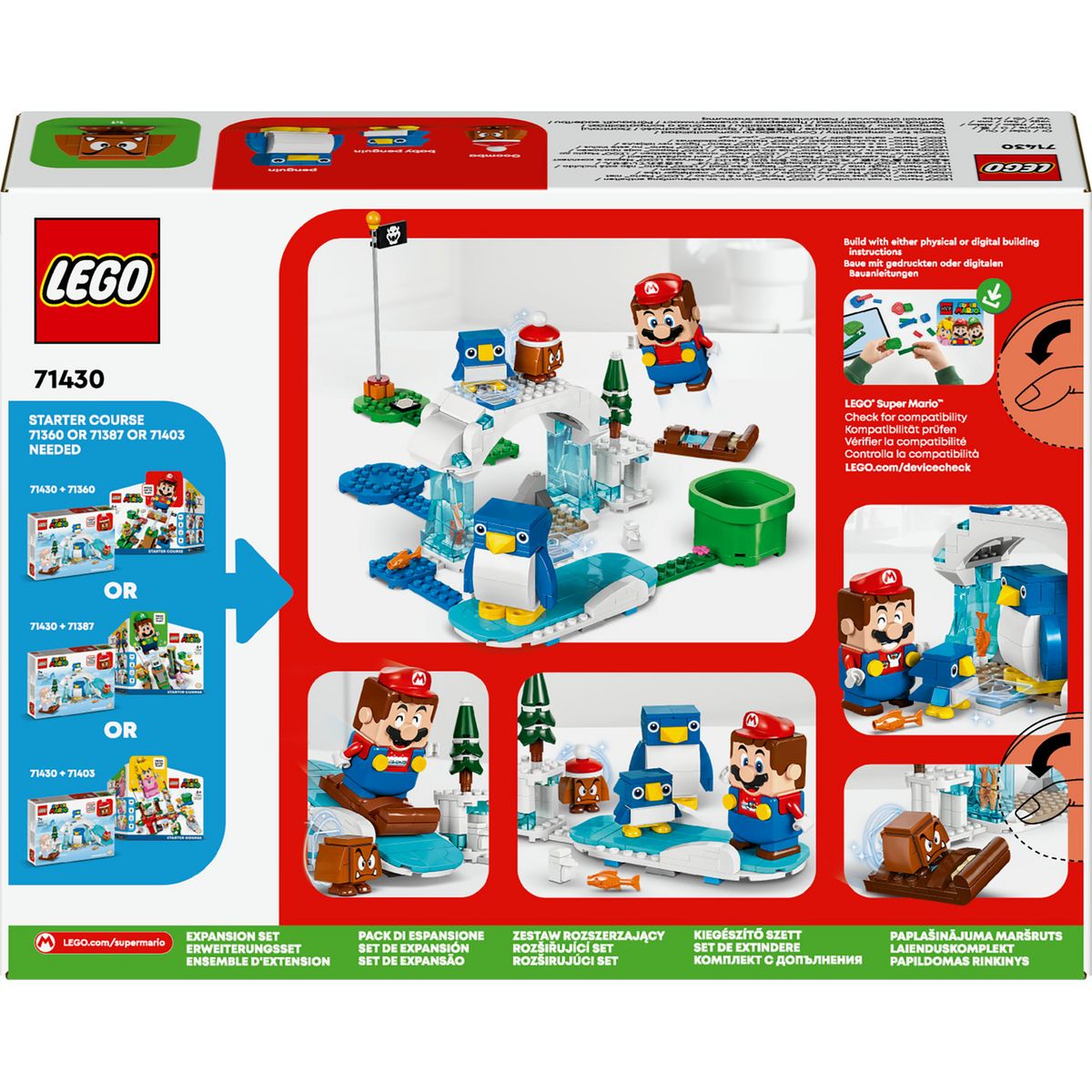 LEGO Super Mario 71430 Ensemble d'Extension Aventure dans la Neige pour la Famille Pingouin, Jouet avec Figurine Goomba