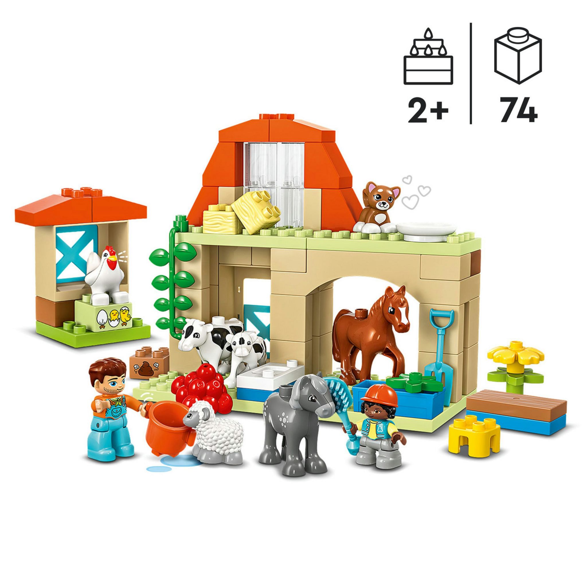 Voir la diapositive 3 : LEGO DUPLO Ma Ville 10416 Prendre Soin des Animaux de la Ferme, Jouet Éducatif pour Bébés, Maison, Figurines de Chevaux