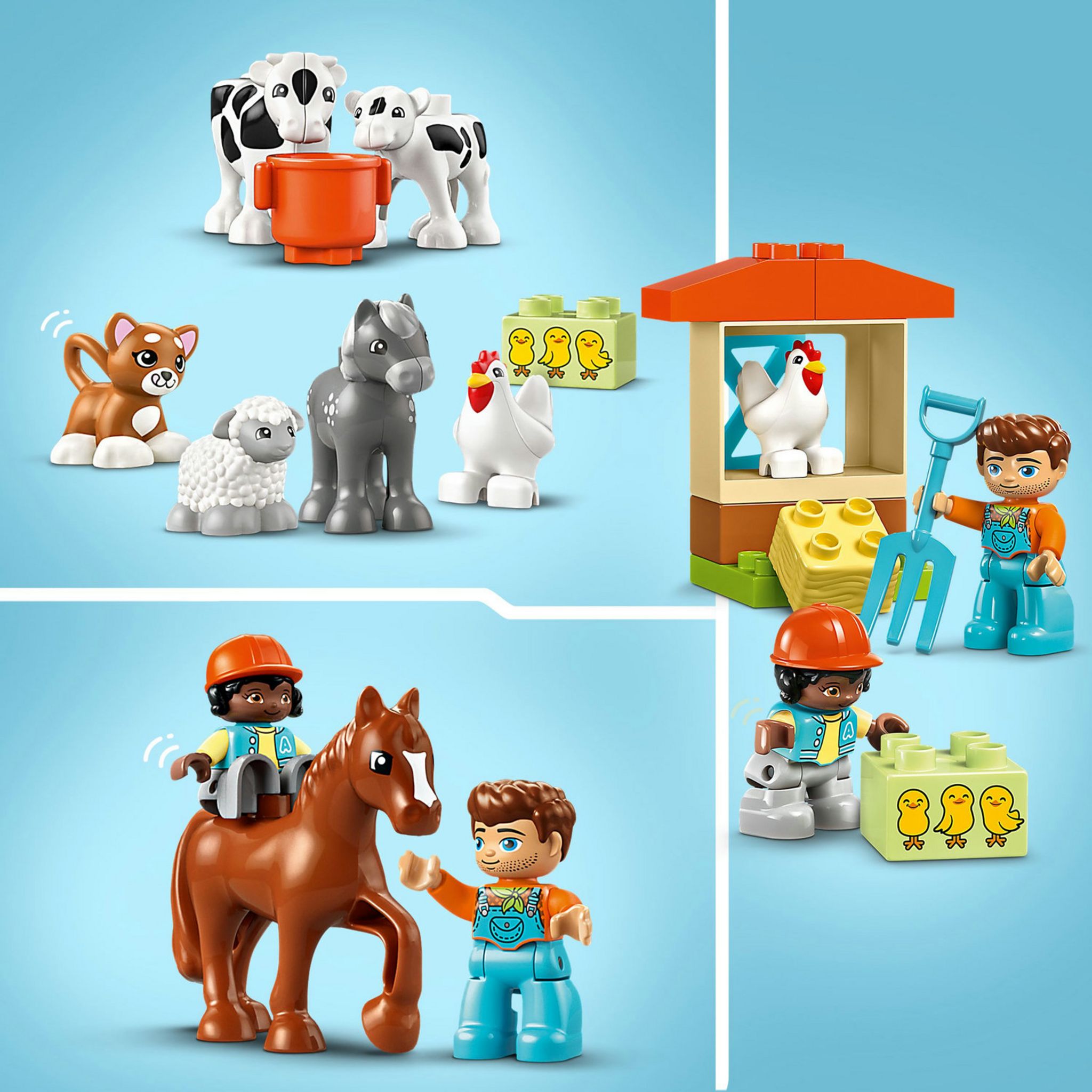Voir la diapositive 4 : LEGO DUPLO Ma Ville 10416 Prendre Soin des Animaux de la Ferme, Jouet Éducatif pour Bébés, Maison, Figurines de Chevaux