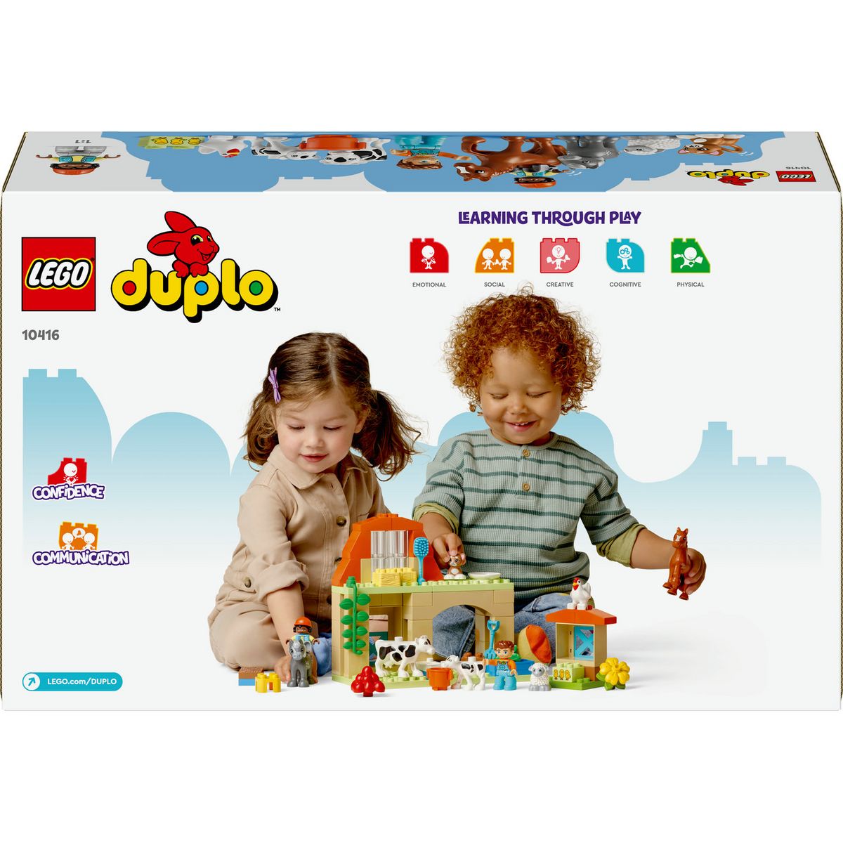LEGO DUPLO Ma Ville 10416 Prendre Soin des Animaux de la Ferme, Jouet Éducatif pour Bébés, Maison, Figurines de Chevaux