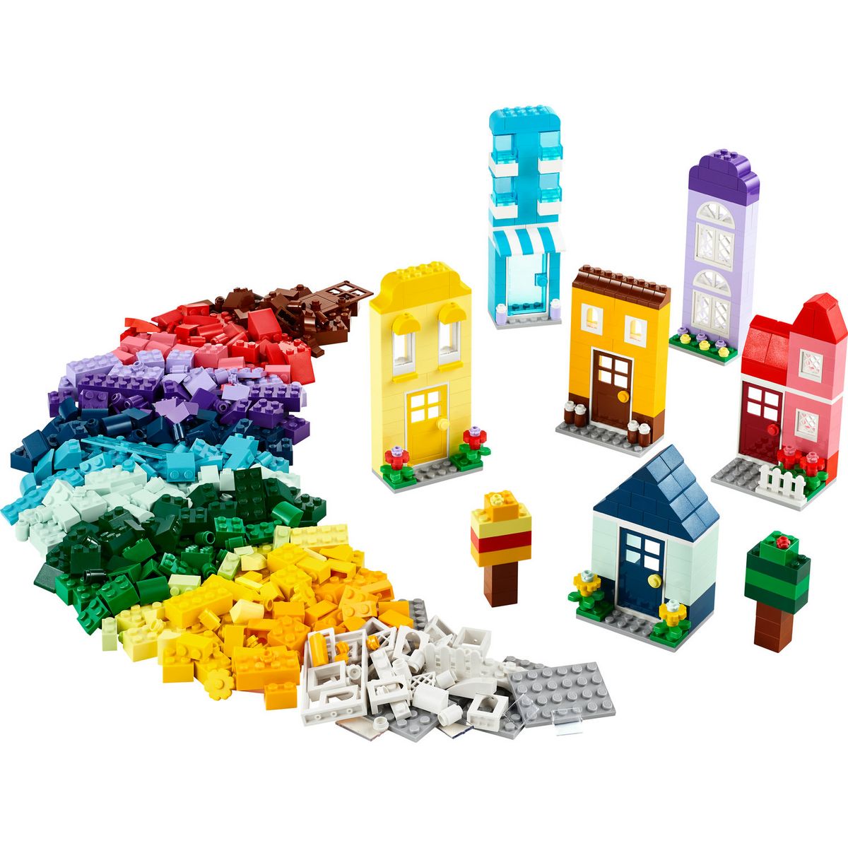 LEGO Classic 11035 Les Maisons Créatives, Jouet pour Garçons et Filles Dès 4 Ans, Briques de Construction