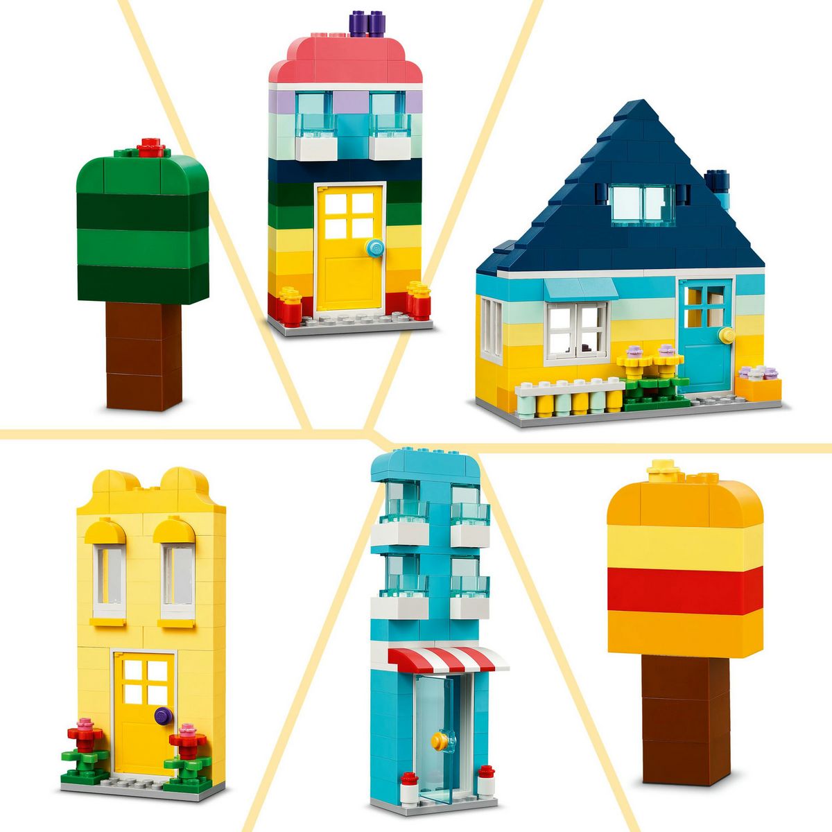 LEGO Classic 11035 Les Maisons Créatives, Jouet pour Garçons et Filles Dès 4 Ans, Briques de Construction