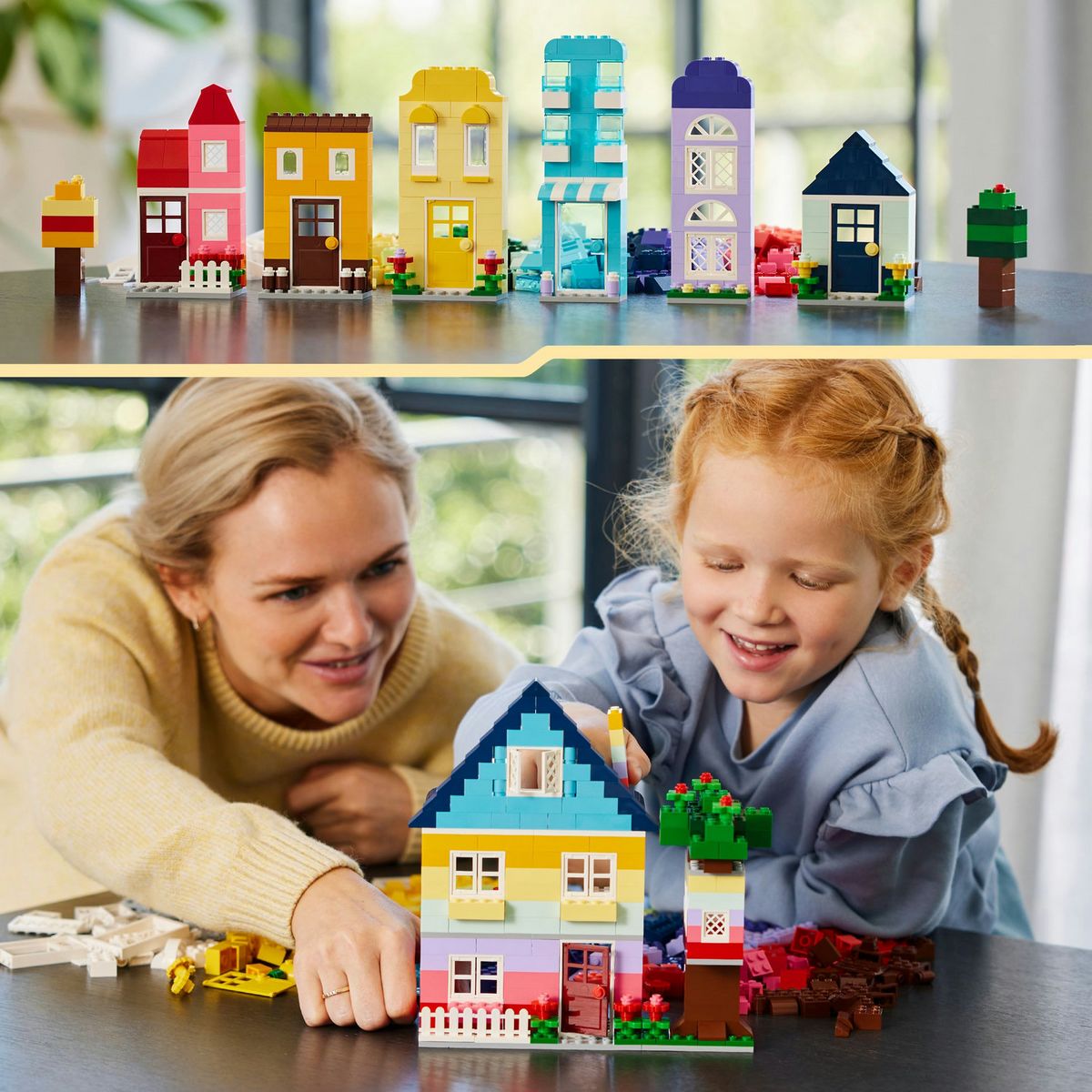 LEGO Classic 11035 Les Maisons Créatives, Jouet pour Garçons et Filles Dès 4 Ans, Briques de Construction
