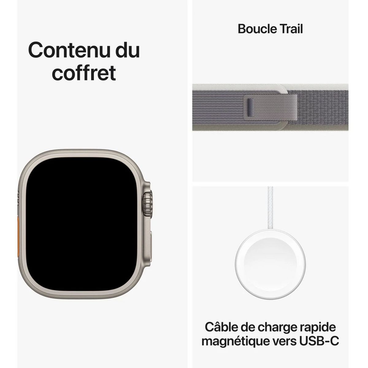 APPLE Montre connectée Watch Ultra 2 49mm Boucle Trail Taille M/L - Vert Gris