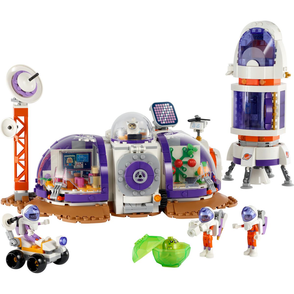 LEGO Friends 42605 La Station Spatiale Martienne et la Fusée, Jouet sur l'Espace avec Navette et 4 Figurines d'Astronautes