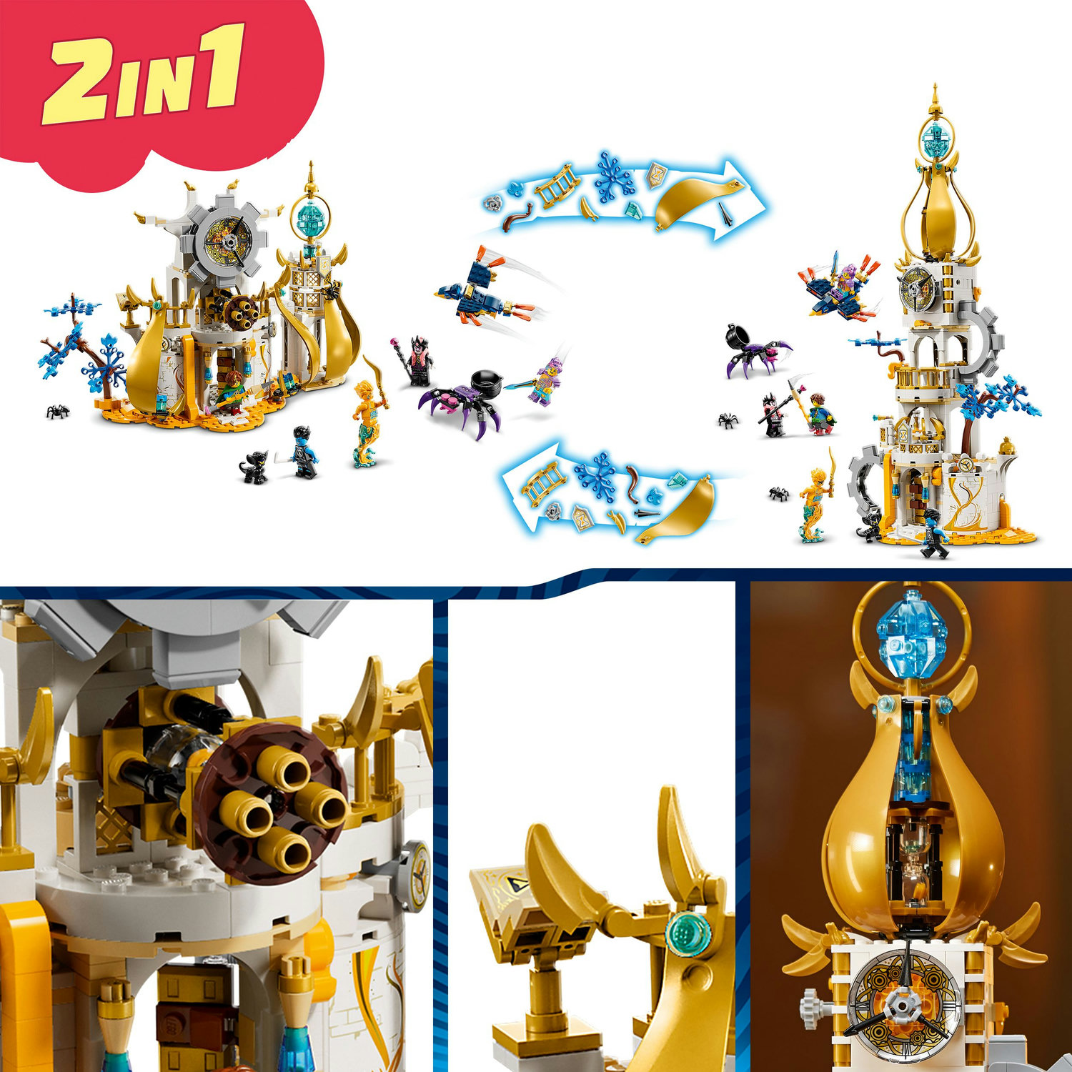 Voir la diapositive 4 : LEGO DREAMZzz 71477 La Tour du Marchand de Sable, Jouet de Château avec Araignée et Oiseau, avec Figurines Sorcière