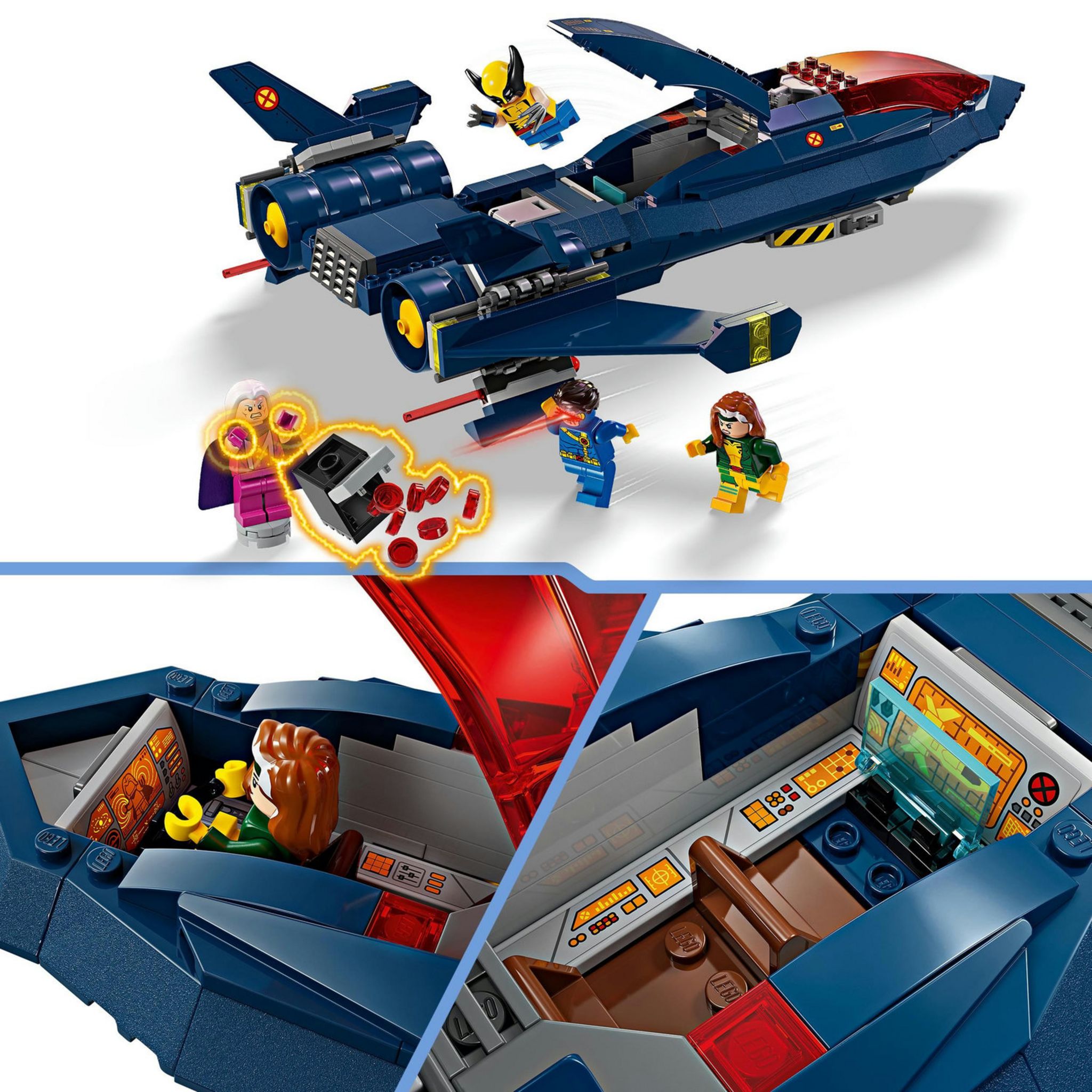 Voir la diapositive 4 : LEGO Marvel 76281 Le X-Jet des X-Men, Jouet d'Avion, Chasseur avec Minifigurines de Super-Héros : Wolverine