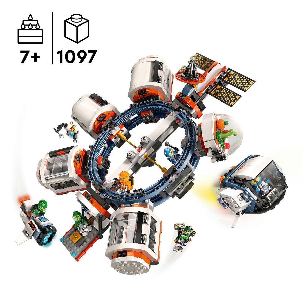 LEGO City 60433 La Station Spatiale Modulaire, Jouet avec Navette, Exploration de l'Espace, avec 6 Minifigurines