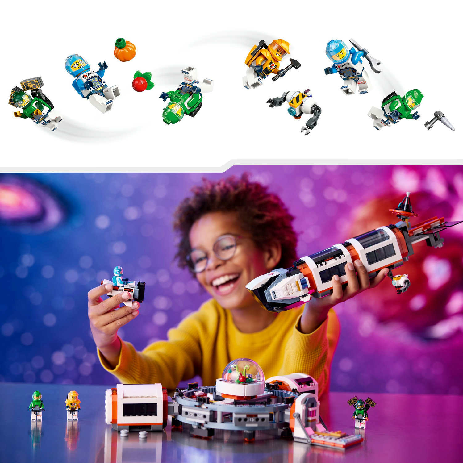 Voir la diapositive 6 : LEGO City 60433 La Station Spatiale Modulaire, Jouet avec Navette, Exploration de l'Espace, avec 6 Minifigurines