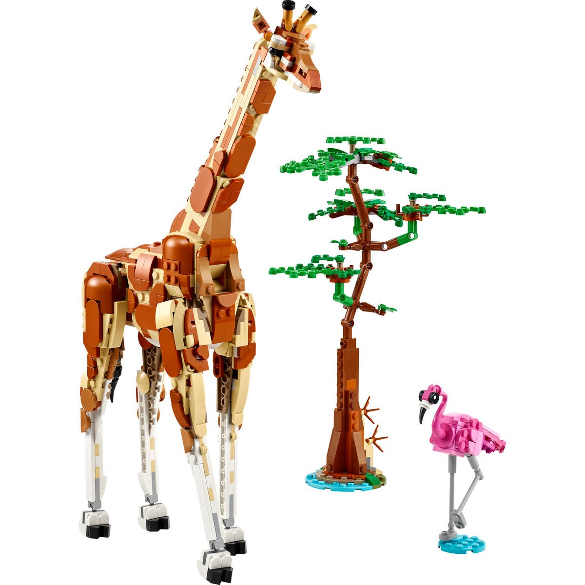LEGO Creator 3en1 31150 Les Animaux Sauvages du Safari, Jouet avec Figurines d'Animaux, Girafe, Gazelles et Lion