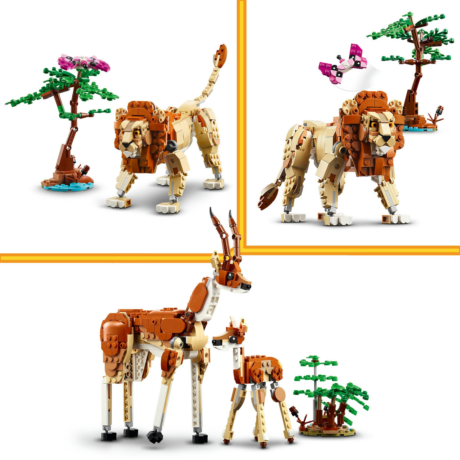 Voir la diapositive 5 : LEGO LEGO Creator 3-en-1 31150 Les Animaux Sauvages du Safari, Jouet avec Figurines d'Animaux
