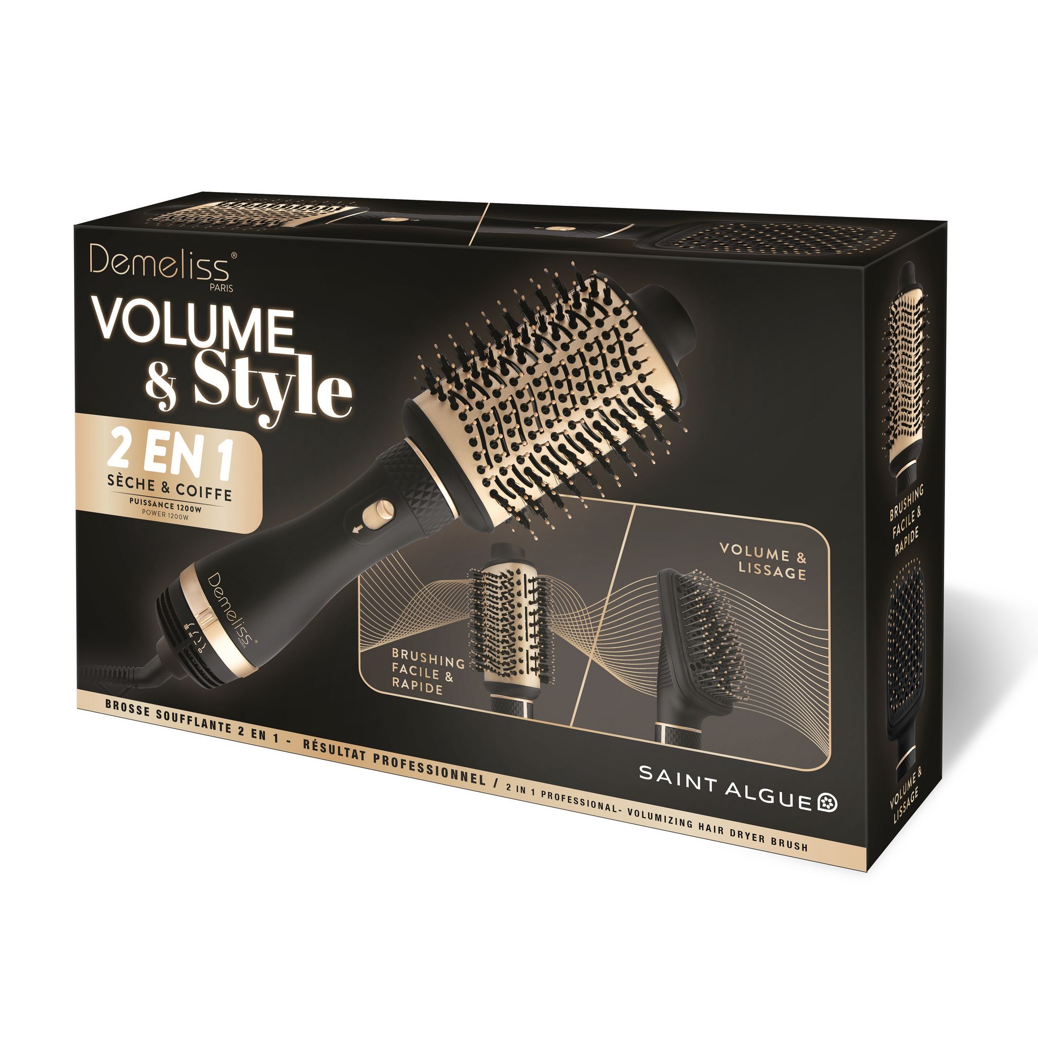 Voir la diapositive 3 : SAINT ALGUE Brosse soufflante 20036 - Champagne doré