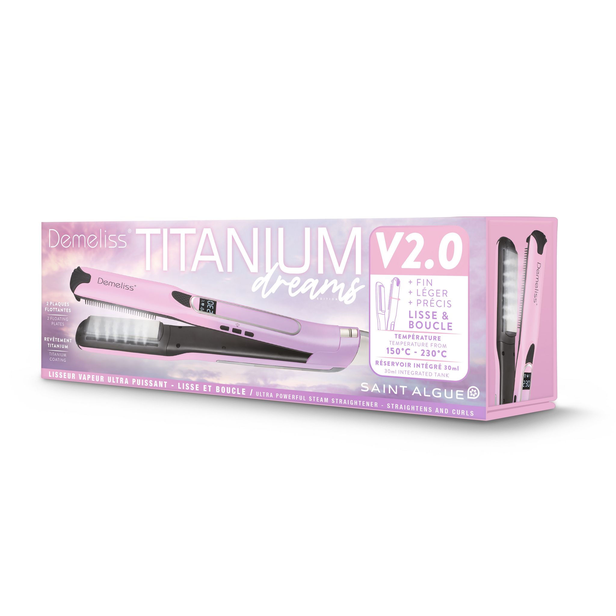 Voir la diapositive 2 : SAINT ALGUE Lisseur vapeur V2.0 Dreams Édition - Rose