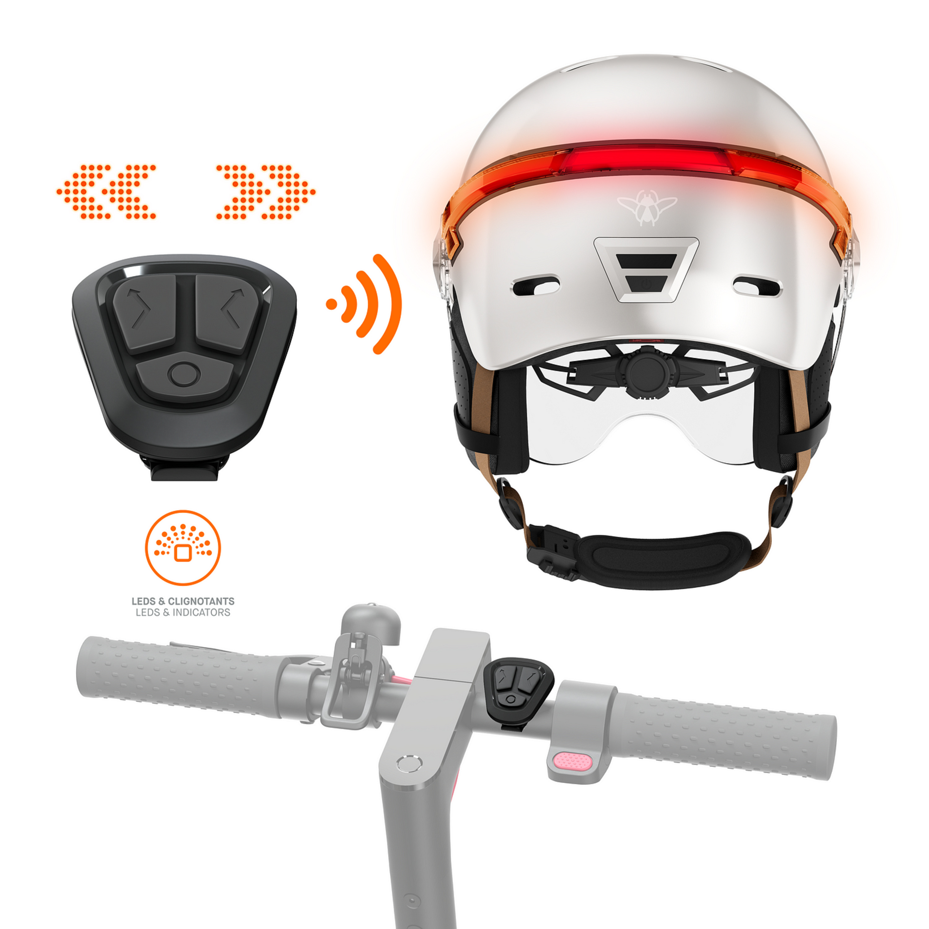Voir la diapositive 9 : CASR Casque LED Glow taille M - Crème