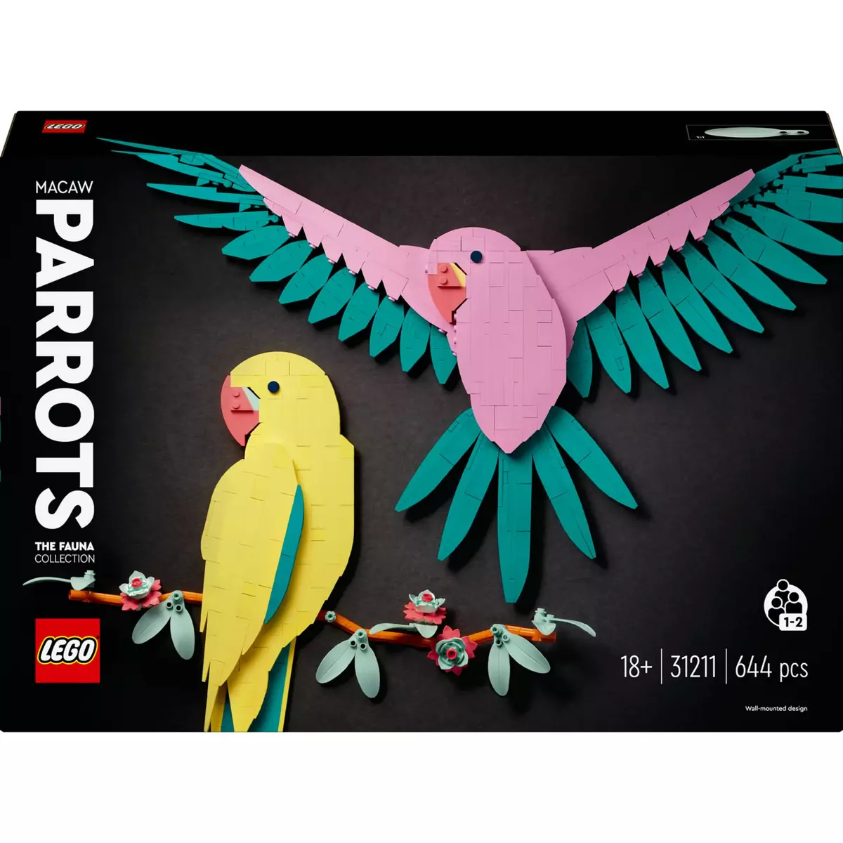 LEGO Art 31211 La Collection Faune – Les Perroquets Ara, Décoration Murale  avec Motif d'Oiseau, Activité Manuelle pas cher 