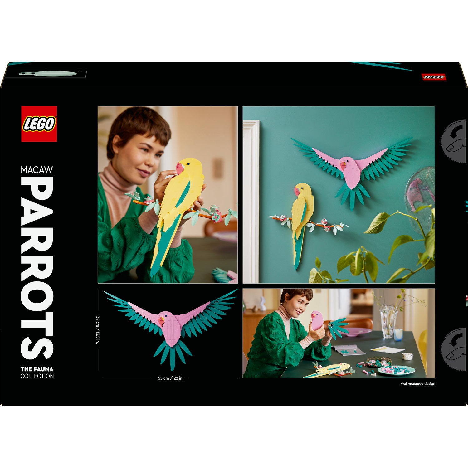 Voir la diapositive 8 : LEGO Art 31211 La Collection Faune – Les Perroquets Ara, Décoration Murale avec Motif d'Oiseau, Activité Manuelle