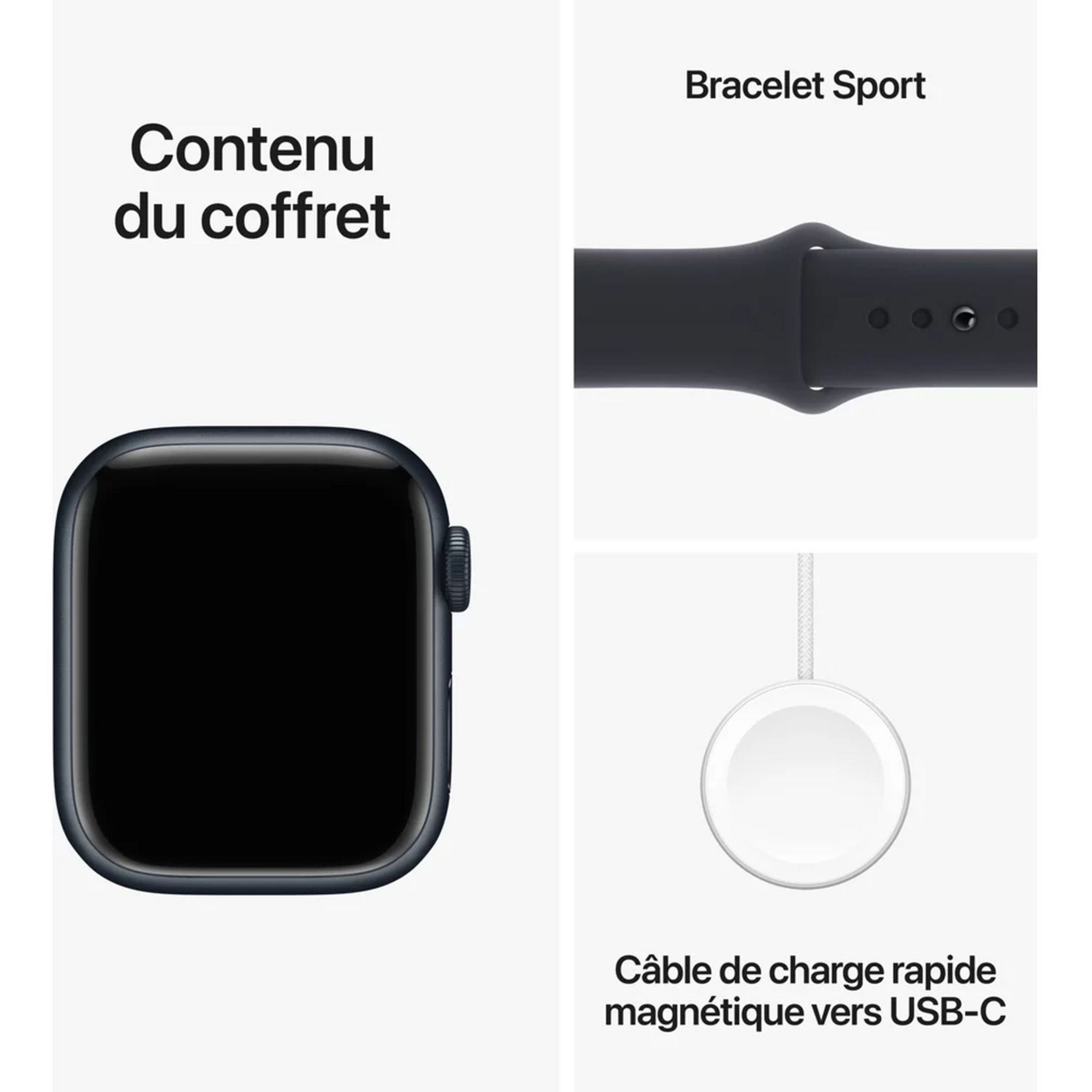 Voir la diapositive 2 : APPLE Montre connectée Watch 9 41mm Alu Taille S/M - Minuit