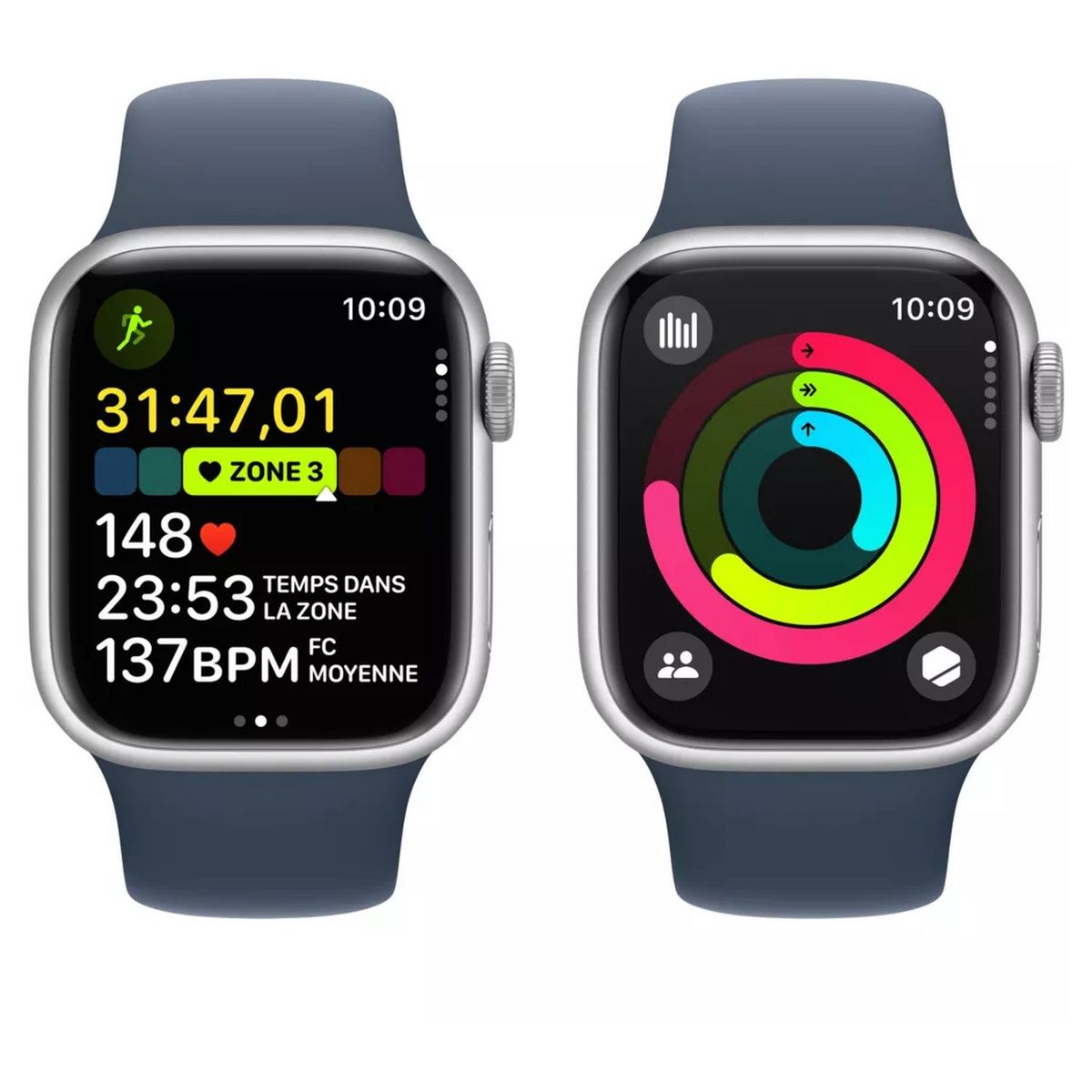 APPLE Montre connectée Watch 9 45mm Alu Taille M/L - Argent