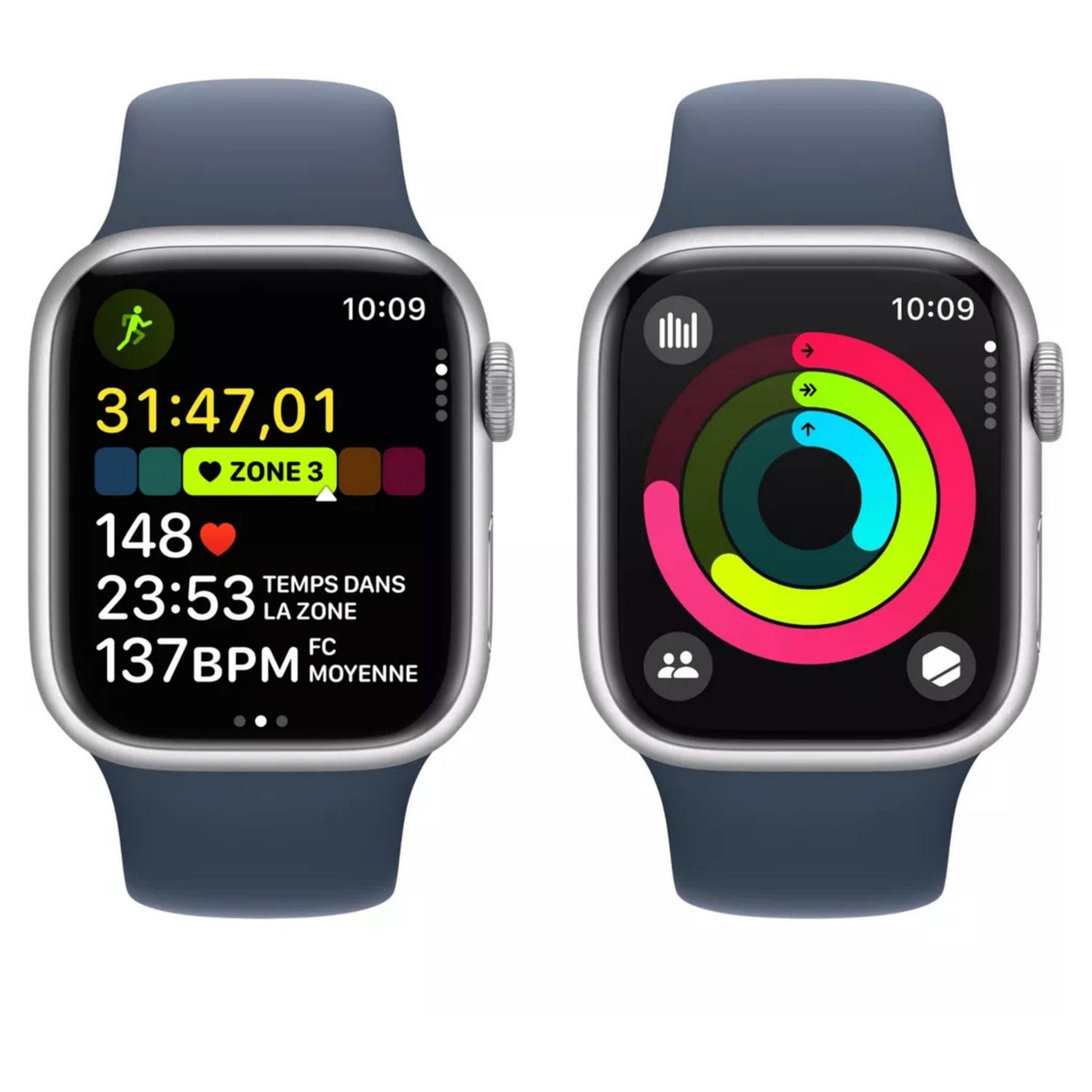 Voir la diapositive 4 : APPLE Montre connectée Watch 9 45mm Alu Taille M/L - Argent