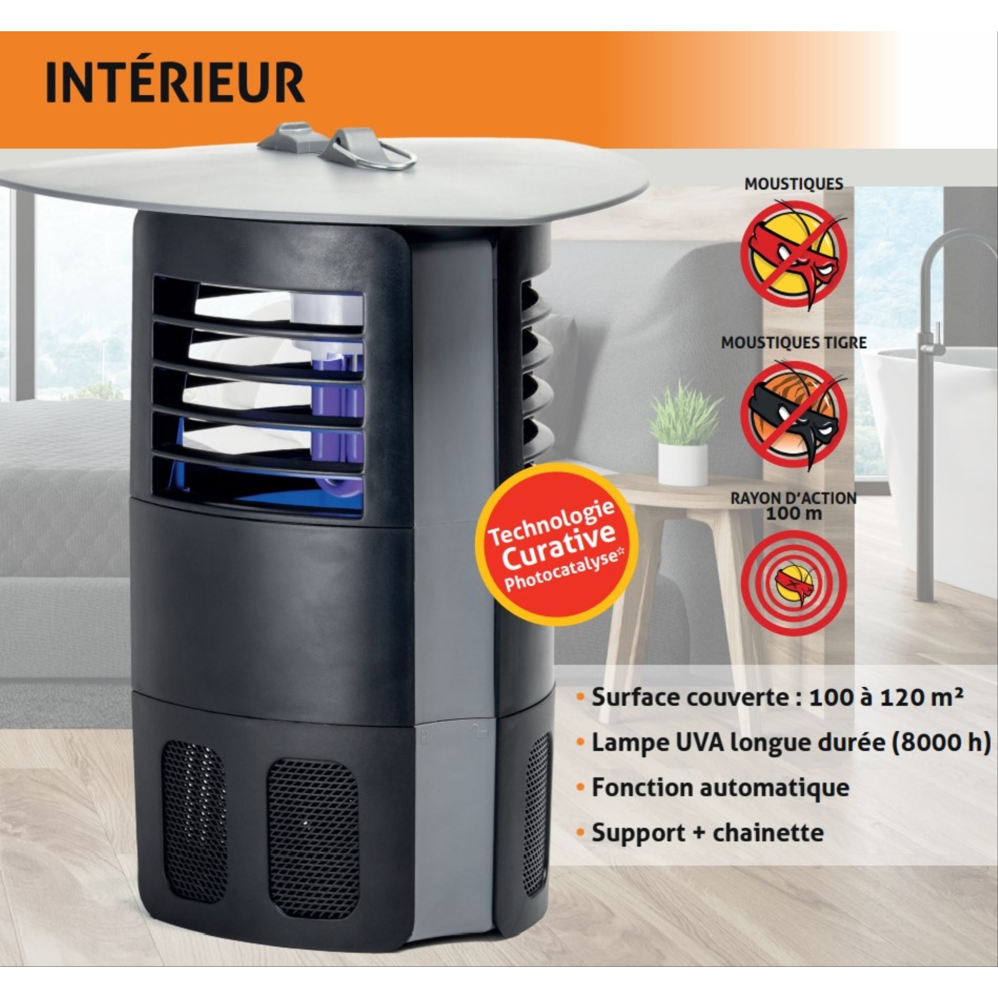 Voir la diapositive 2 : ZERO MOUSTIQUE Appareil anti moustique 002386 - Noir