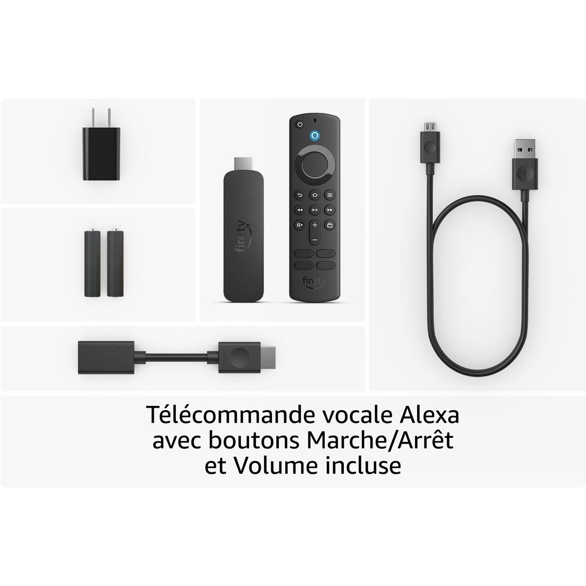 AMAZON Fire TV Stick 4K Ultra HD Fire OS avec télécommande vocale Alexa -  Noir