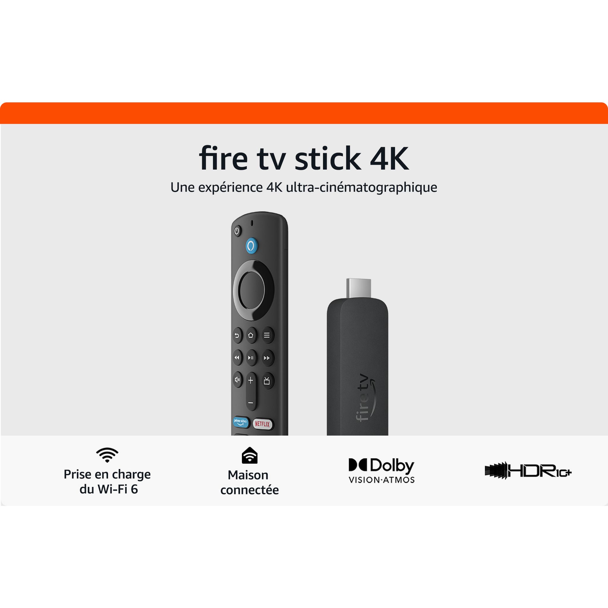 Voir la diapositive 7 : AMAZON Fire TV Stick 4K Ultra HD Fire OS avec télécommande vocale Alexa -  Noir
