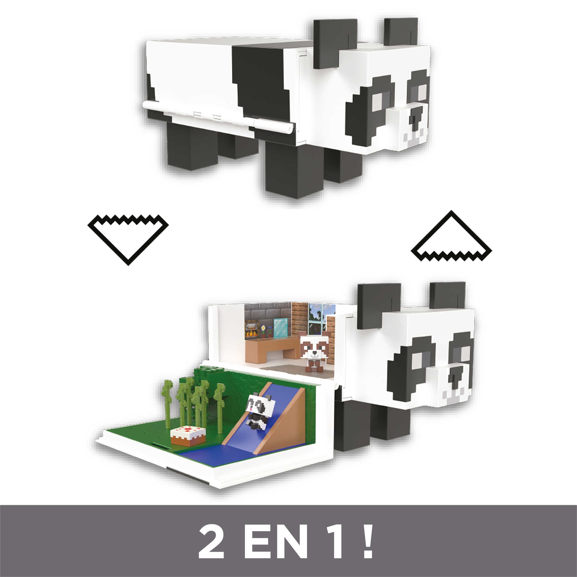 Voir la diapositive 5 : MATTEL Coffret mini tètes modulables - La maison du Panda - MINECRAFT