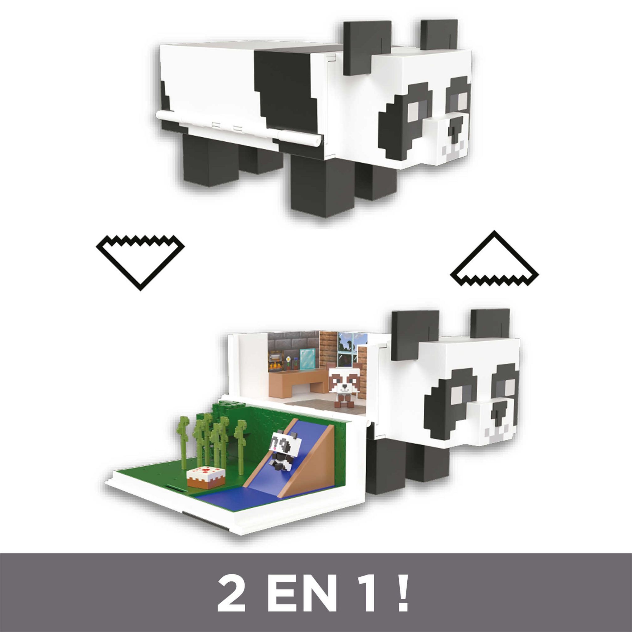 Voir la diapositive 5 : MATTEL Coffret mini tètes modulables - La maison du Panda - MINECRAFT