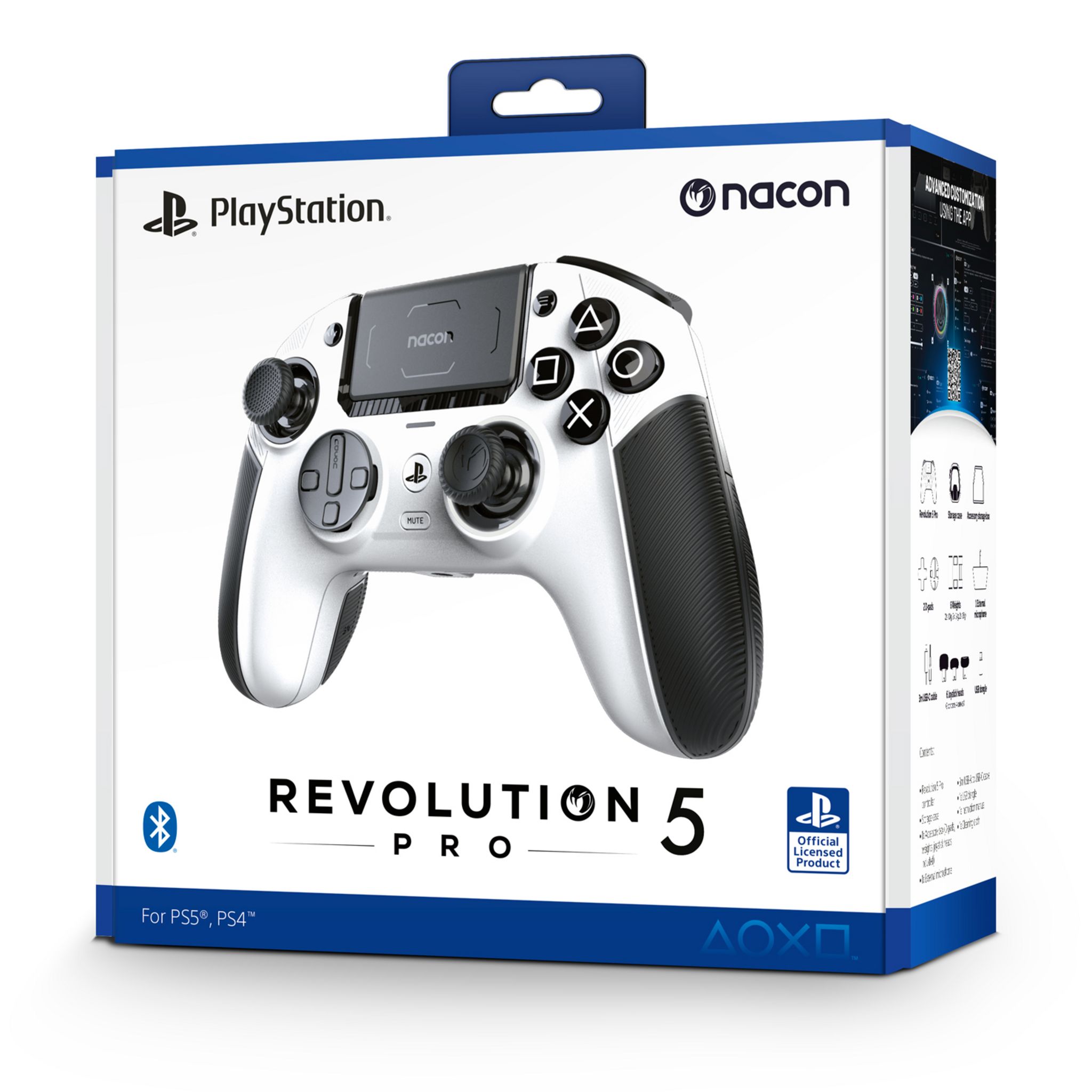 Voir la diapositive 5 : Manette Sans Fil Révolution 5 Pro Blanche - PS5