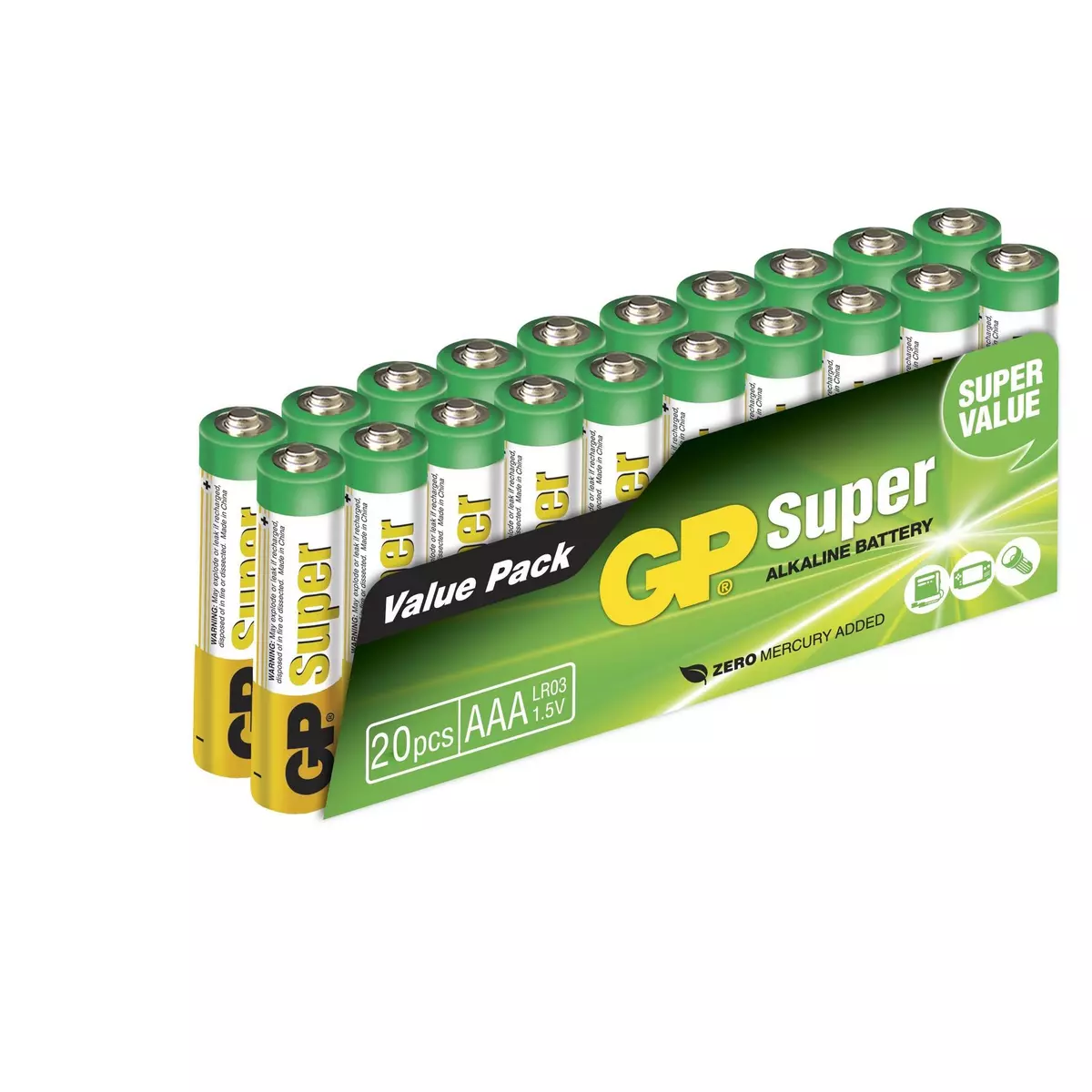 GP Pack 20 piles Alcalines Super LR3 AAA