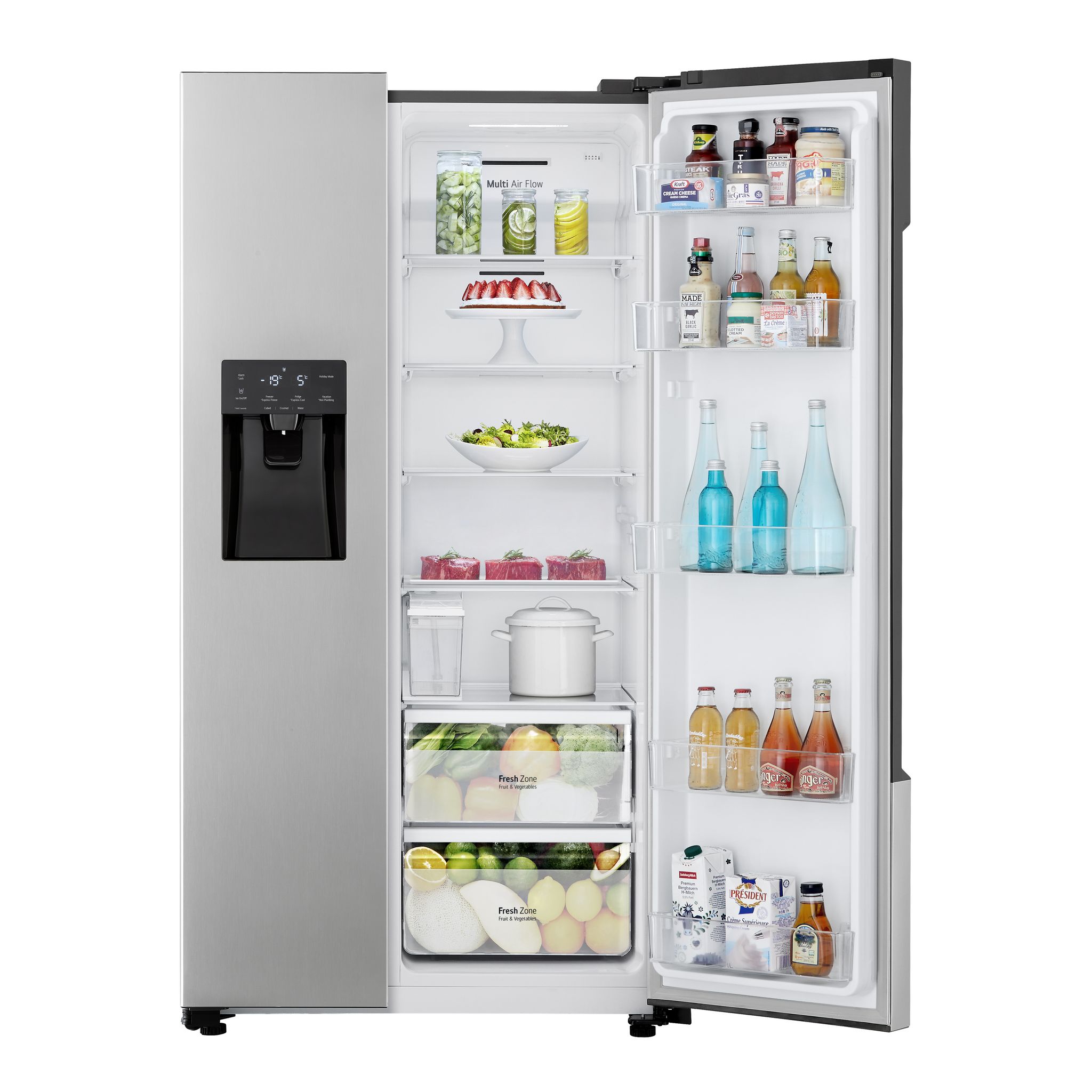 Voir la diapositive 2 : LG Réfrigérateur américain GSM32HSBEH, 562 L, Froid ventilé No Frost, E