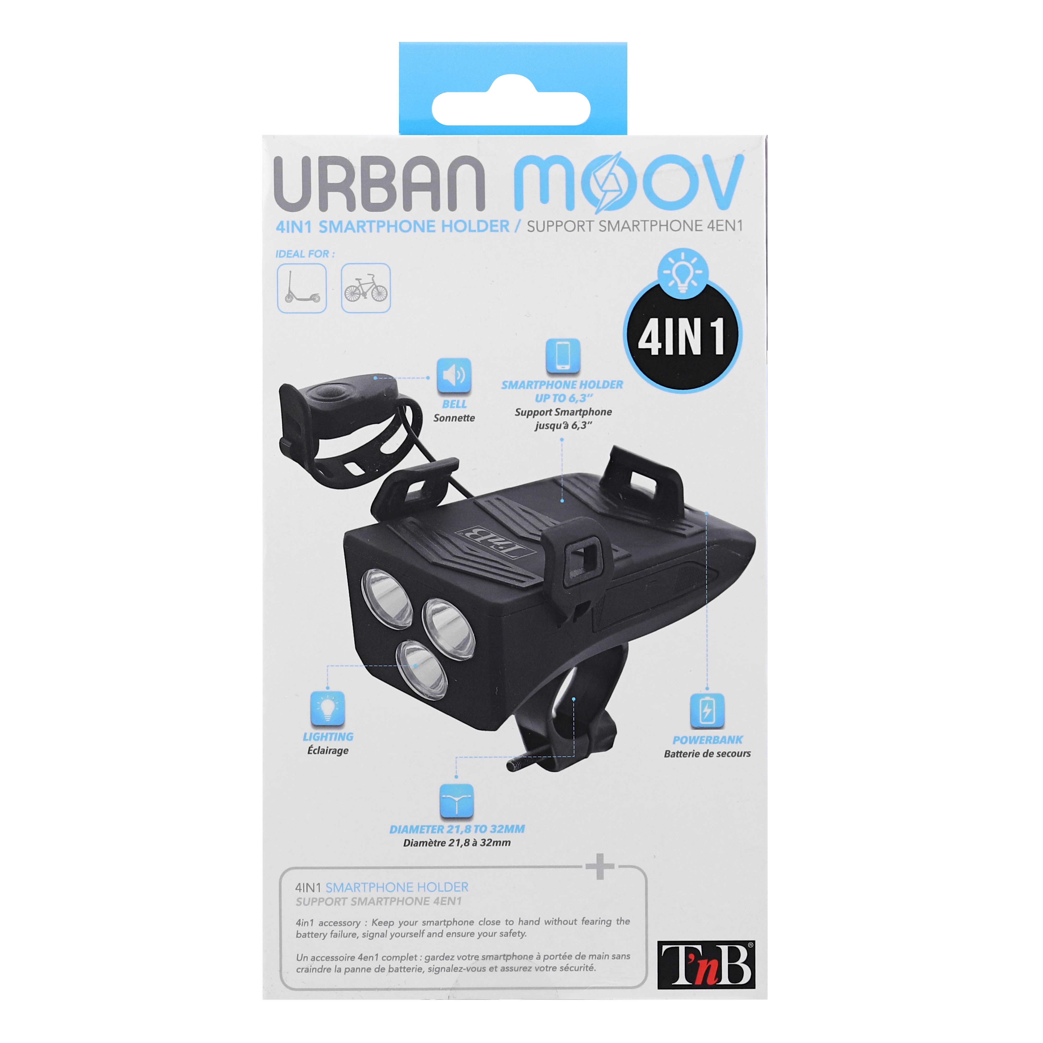 Voir la diapositive 2 : URBAN MOOV Support pour smartphone 4 en 1 Urban Moov - Noir
