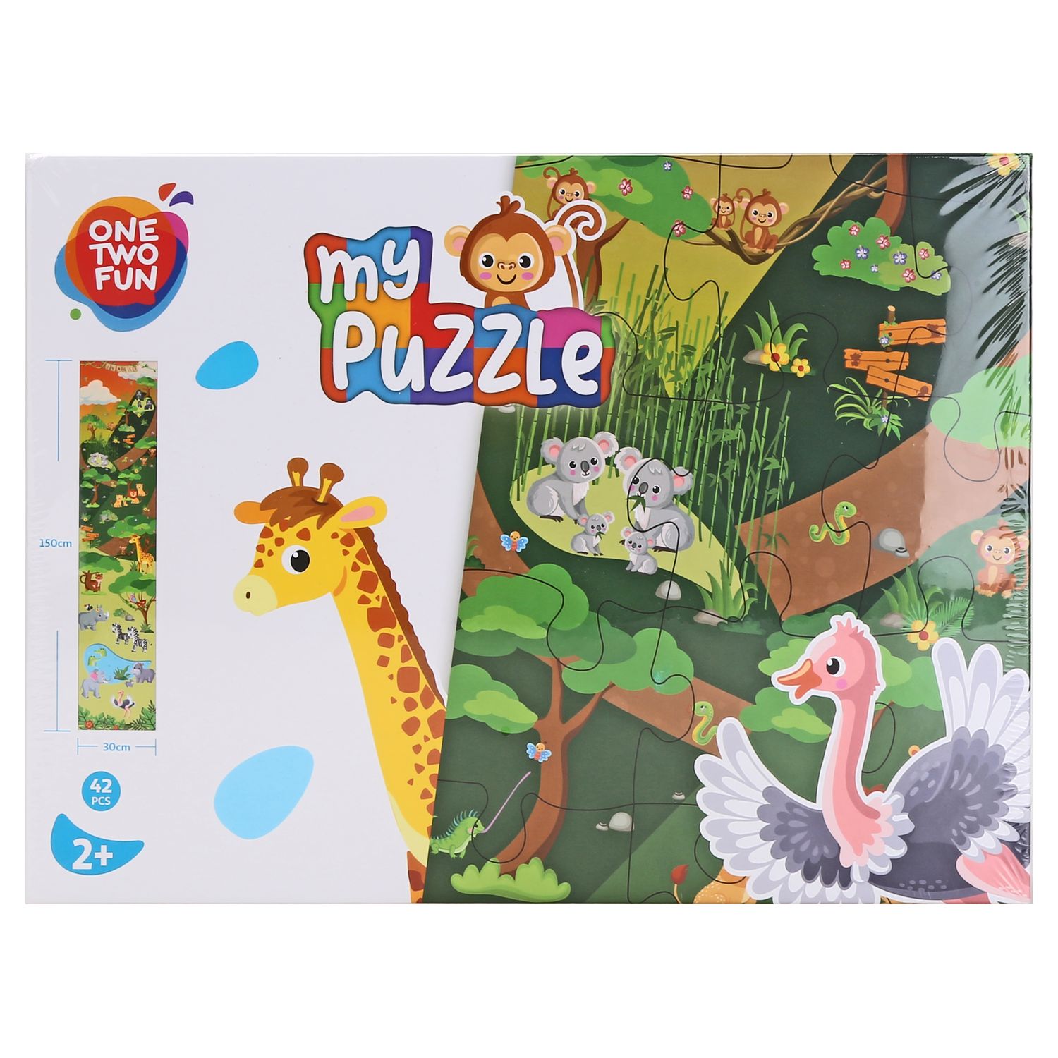 Voir la diapositive 2 : ONE TWO FUN Puzzle géant en bois