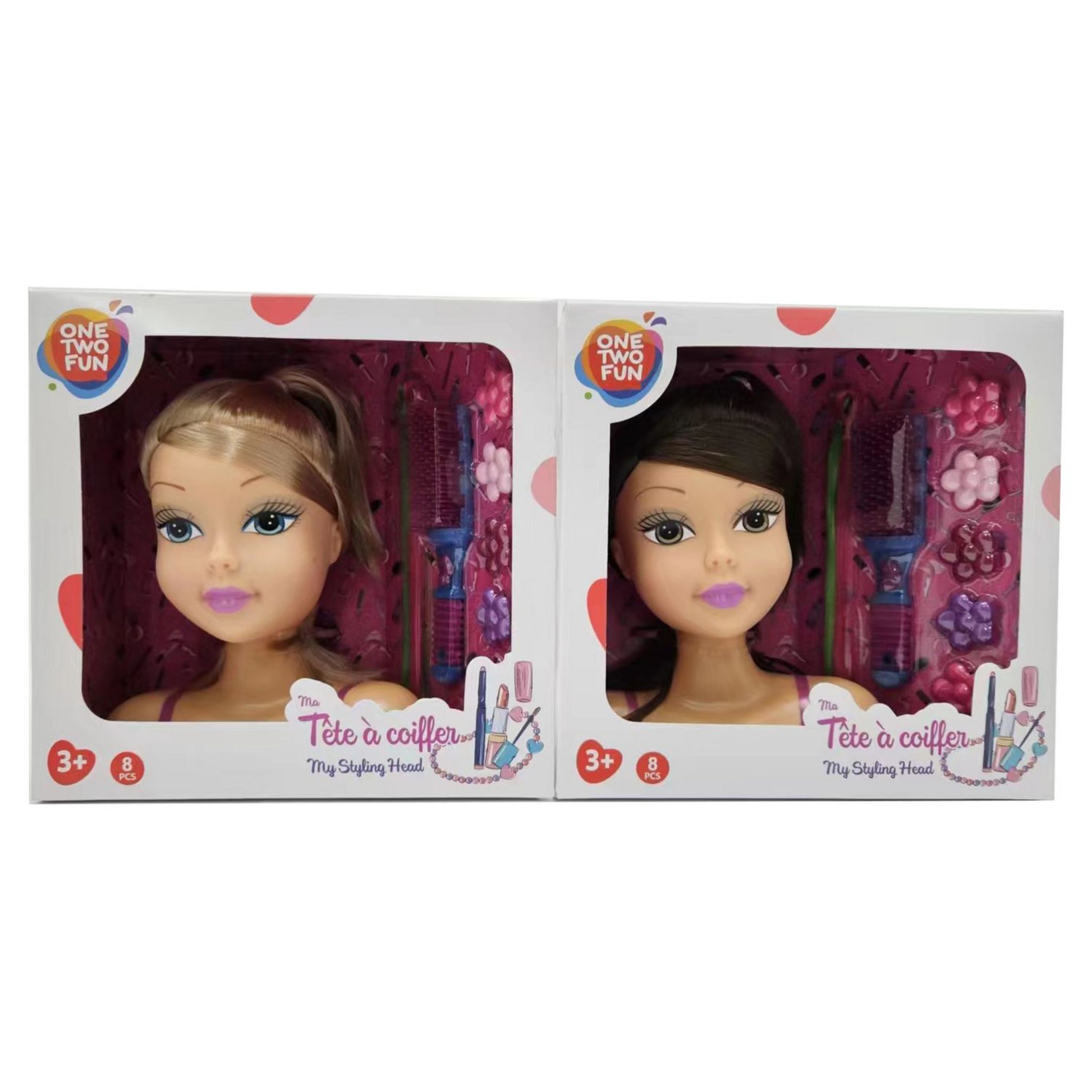 ONE TWO FUN Ma tête à coiffe et accessoires