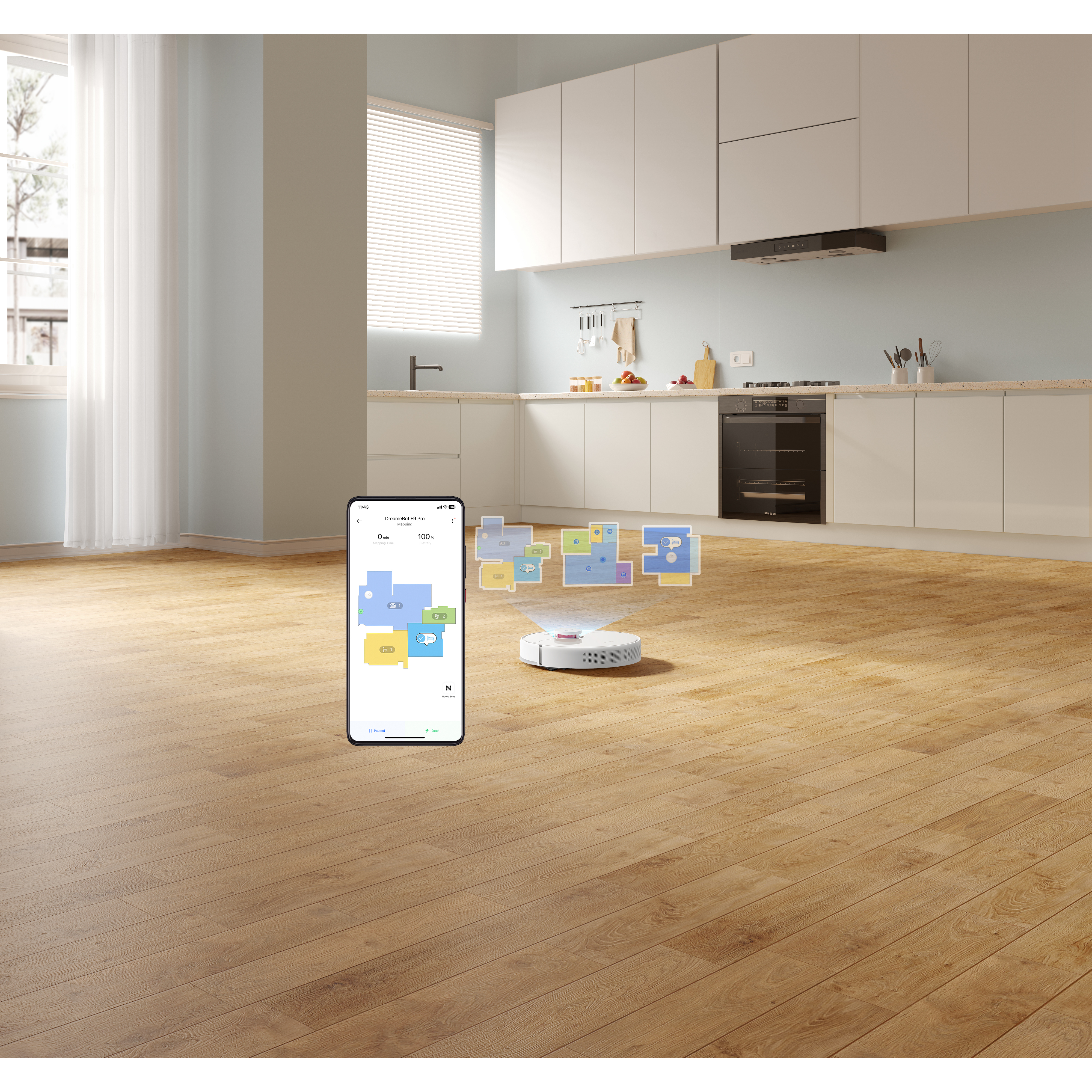 Voir la diapositive 7 : DREAME Aspirateur robot laveur F9 PRO - Blanc