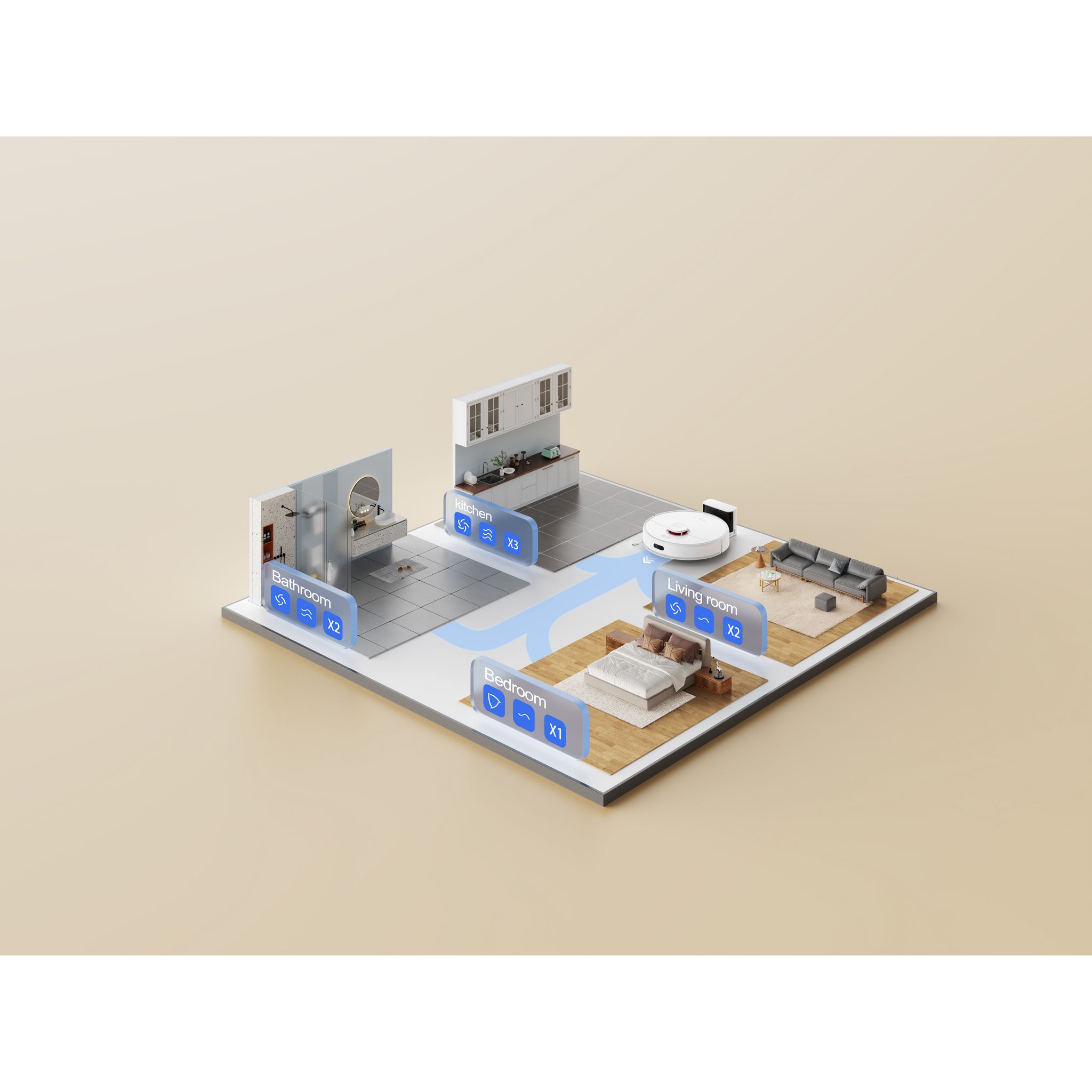 Voir la diapositive 9 : DREAME Aspirateur robot laveur F9 PRO - Blanc